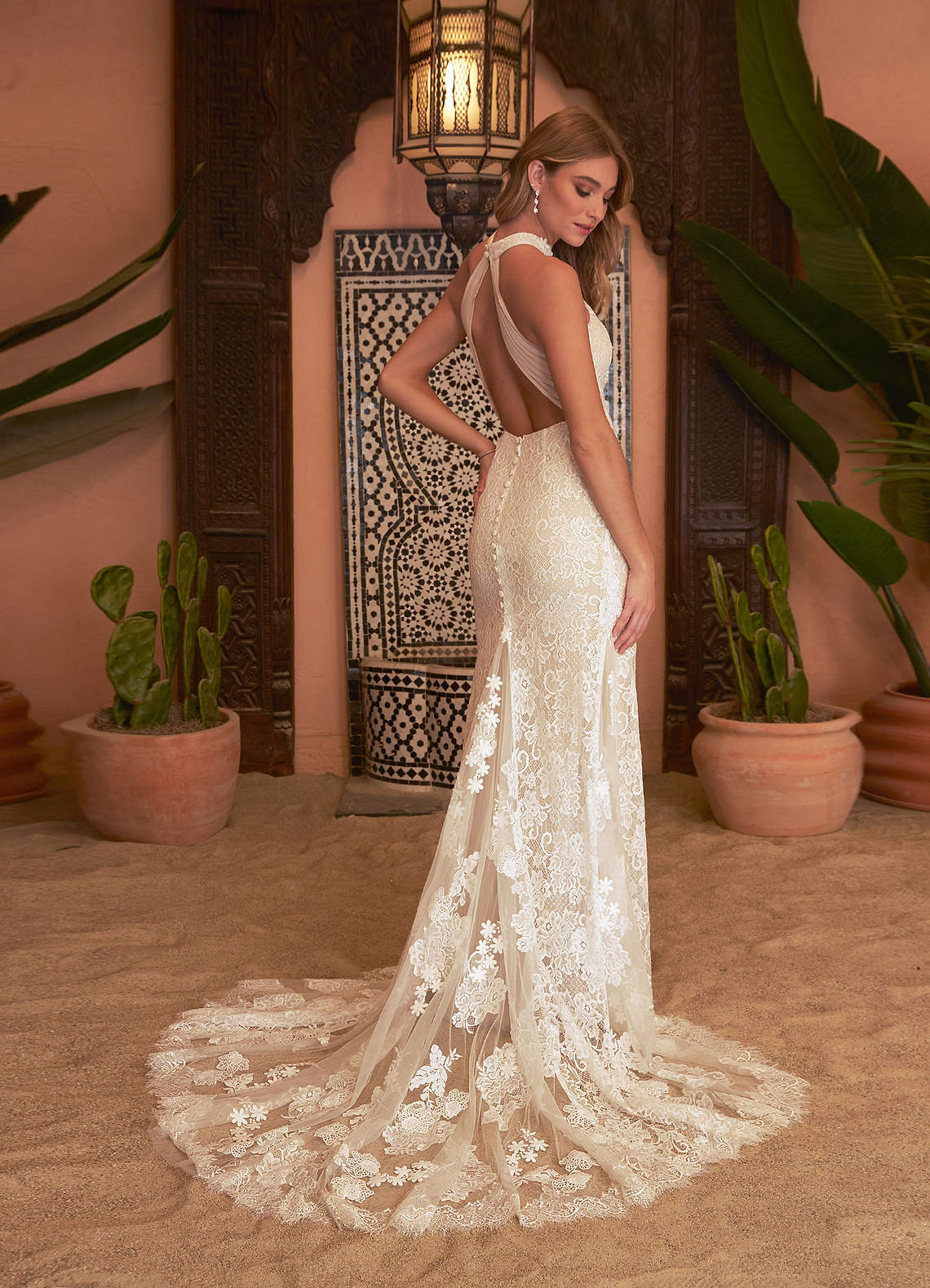 Azazie Irelynn Wedding Dresses Mermaid Sequins Lace Chapel Train Dress image1