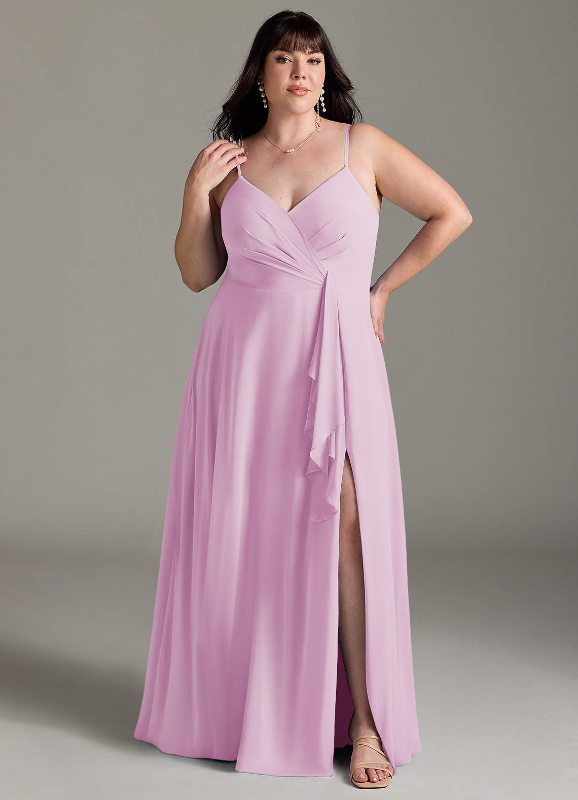 Azazie Akita Bridesmaid Dresses Candy Pink A-Line Chiffon Dress image1