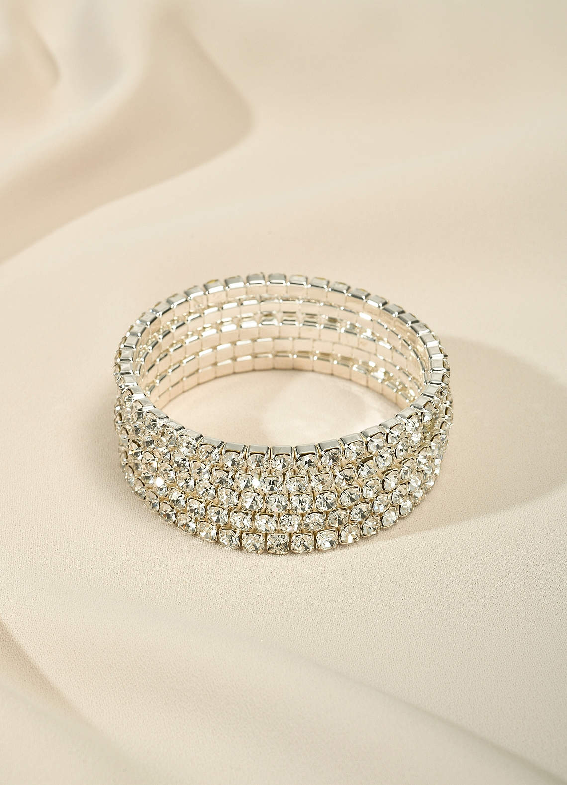 front Lot de 5 bracelets extensibles en cristal