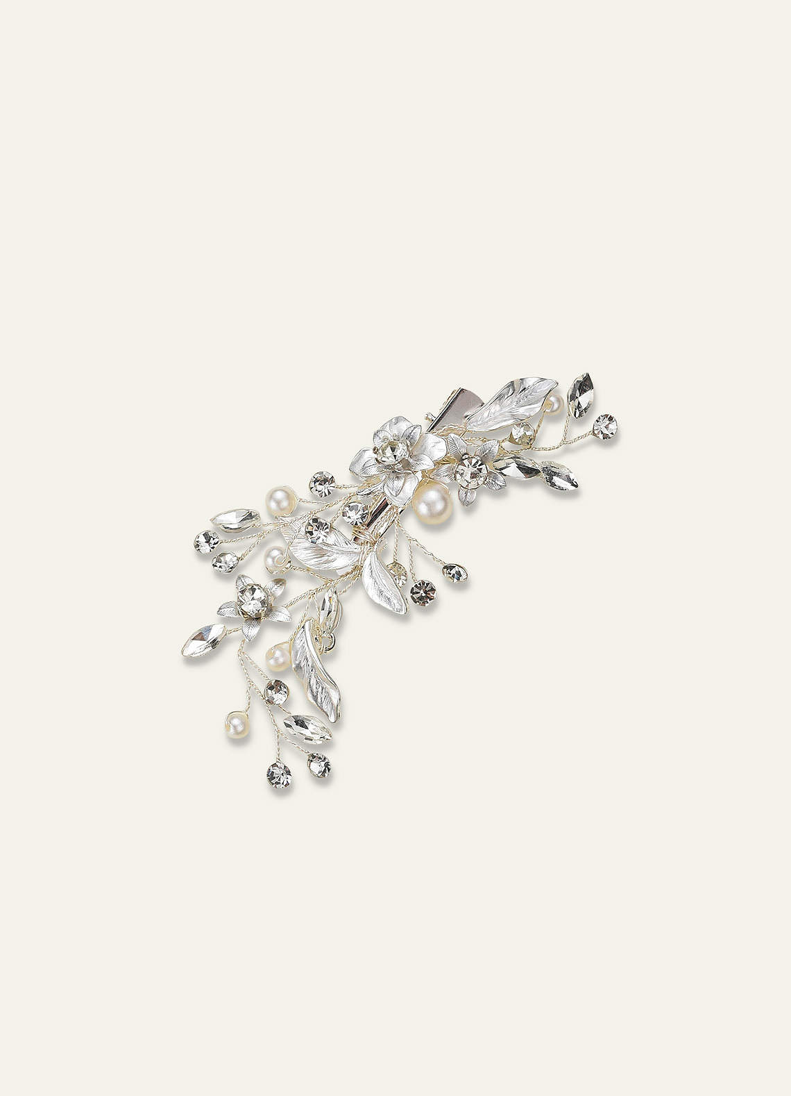 front Pearl Floral Hair Clip