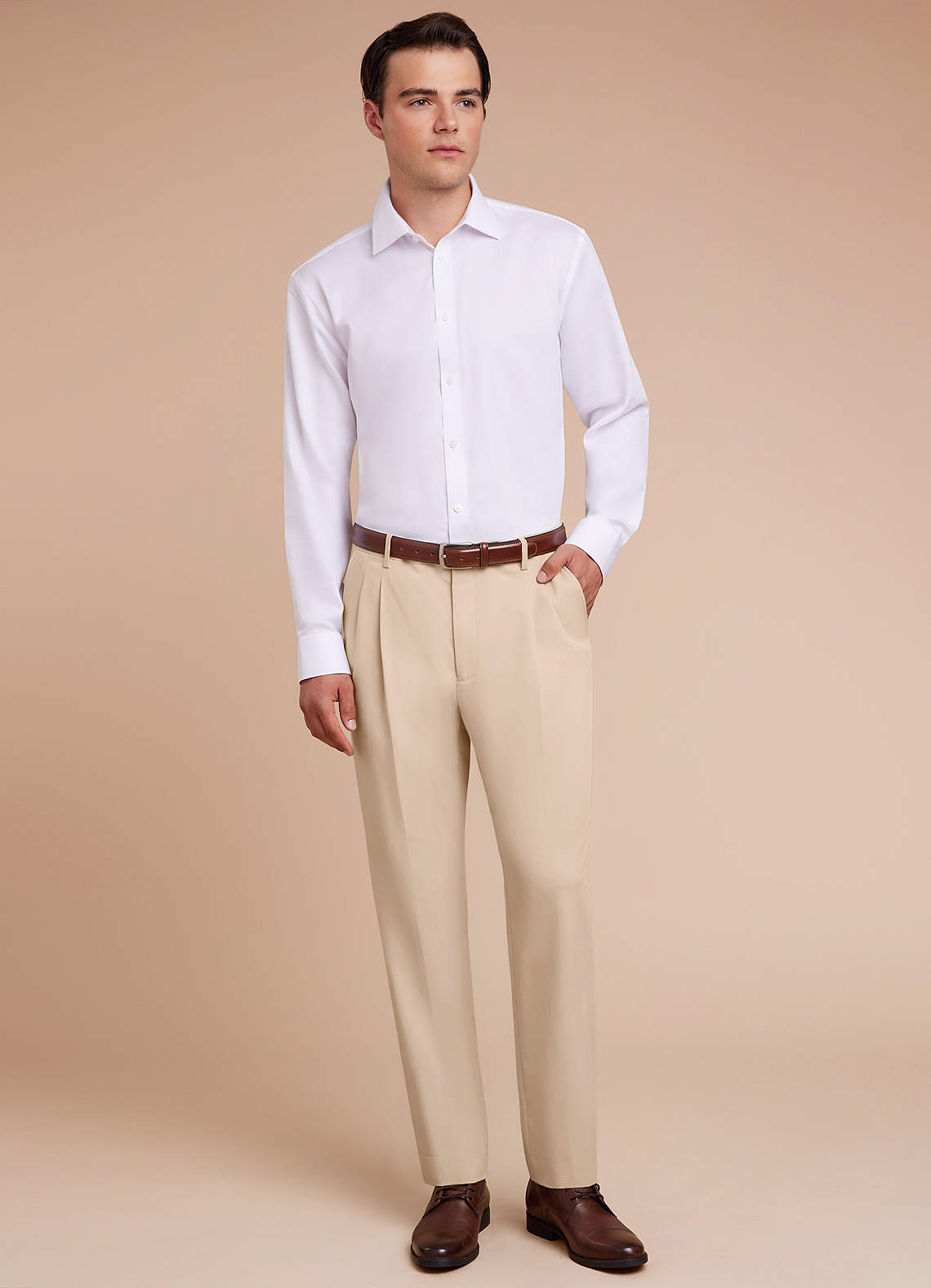 front Owen Tan Lightweight Tailored Dress Pants
