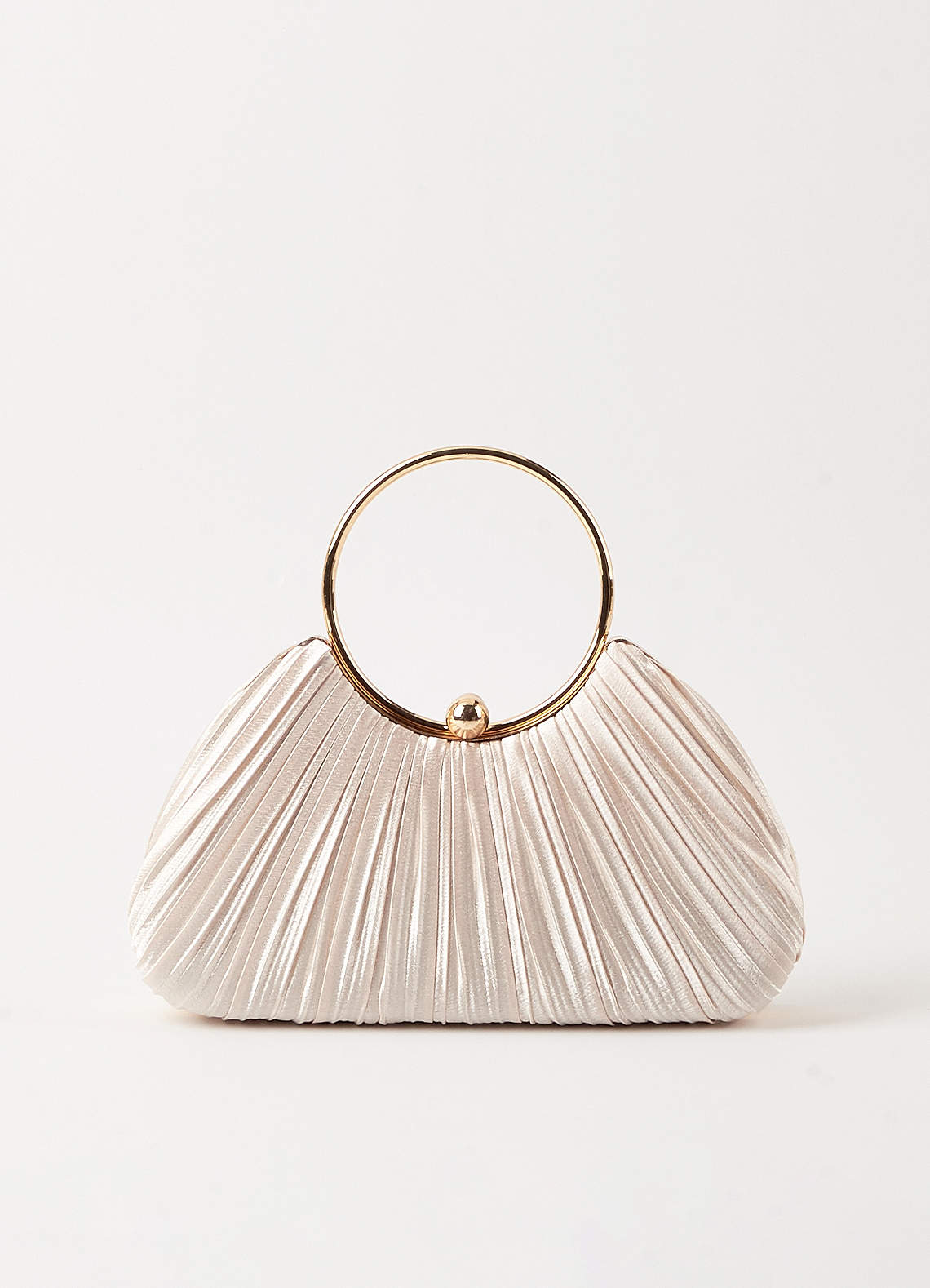 front Satin Pleated Handbag