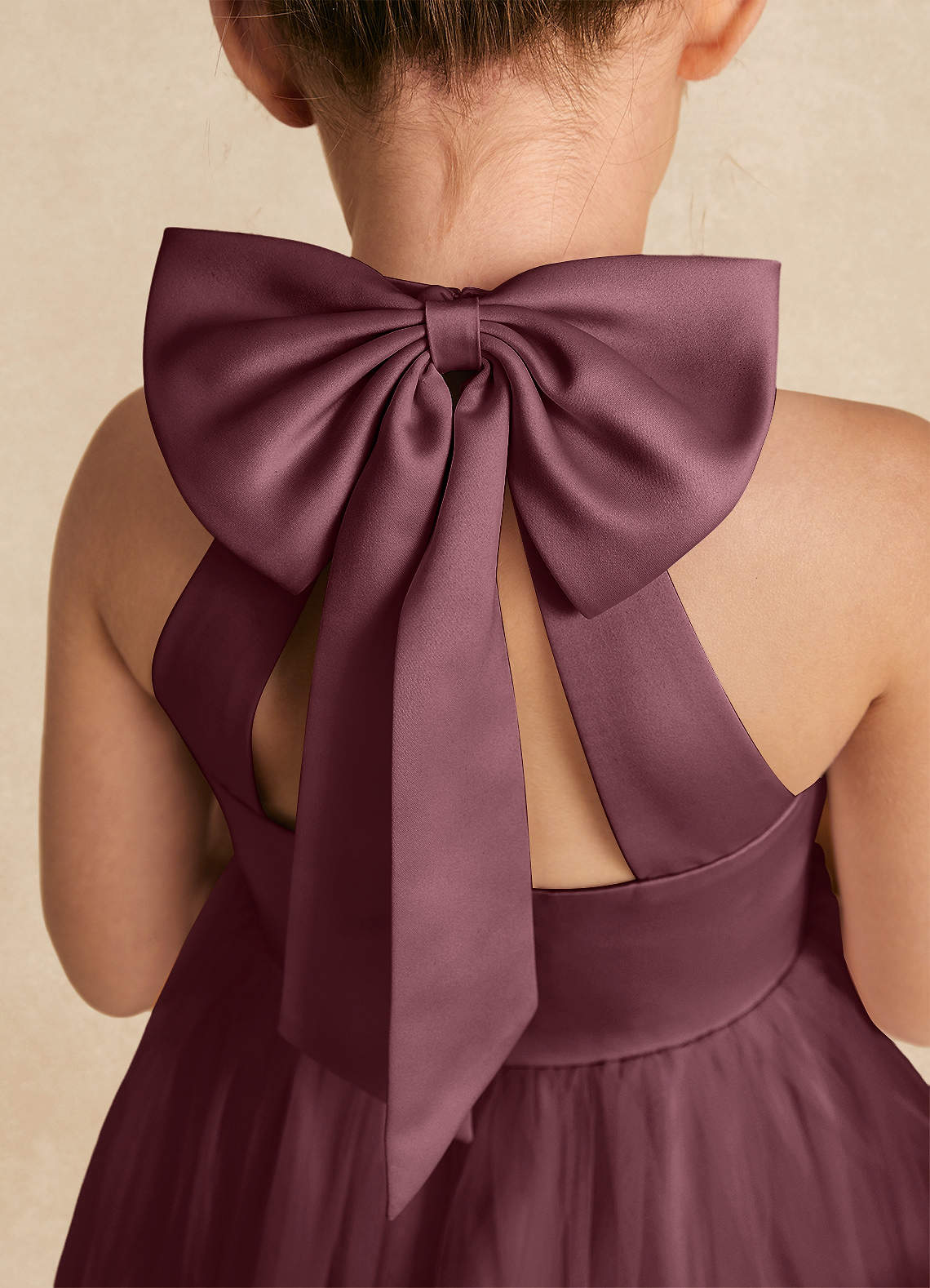 Azazie Bev Flower Girl Dresses Sangria A-Line Convertible Tulle Dress image4