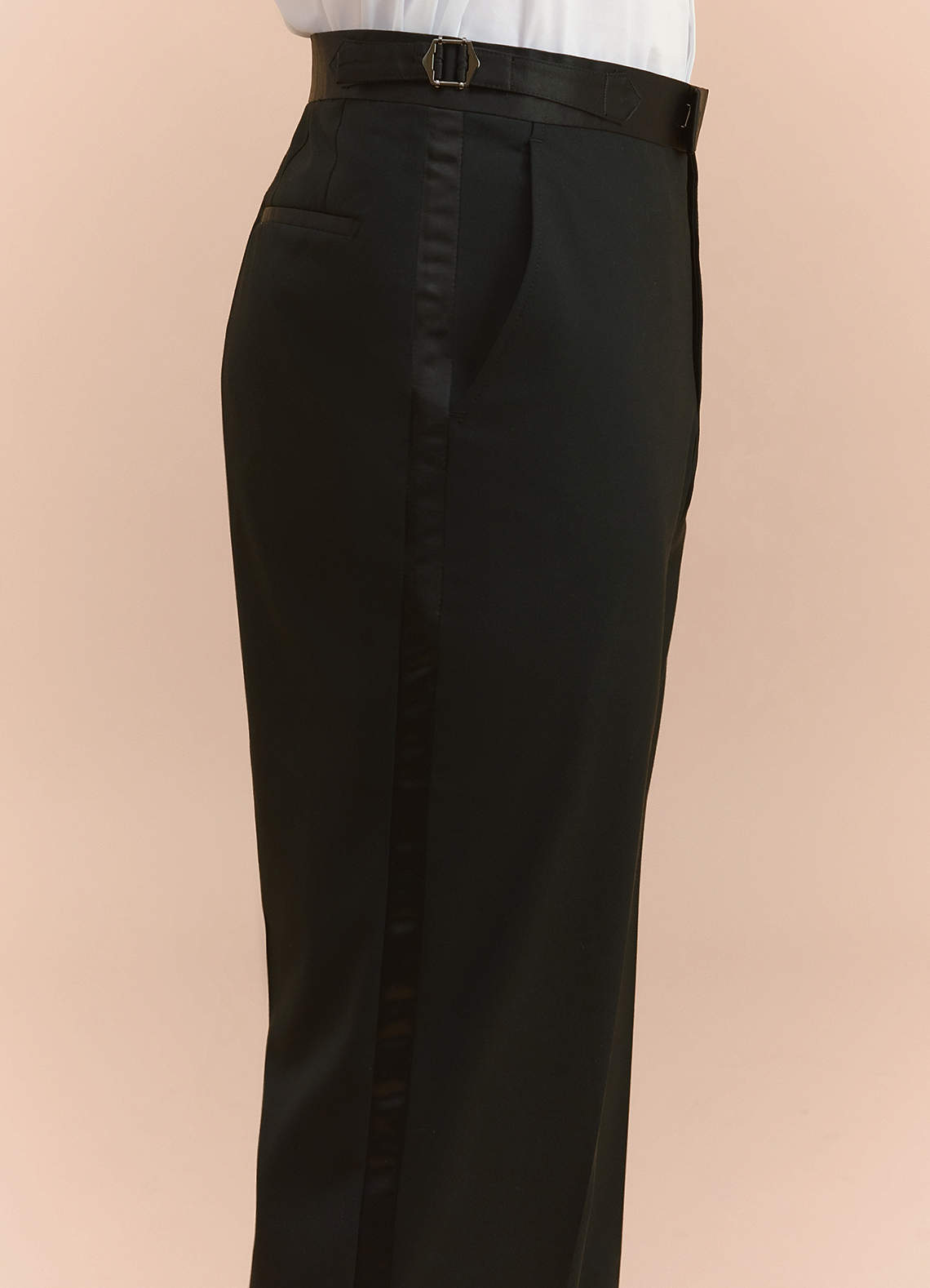 front Classic Black Tuxedo Pants