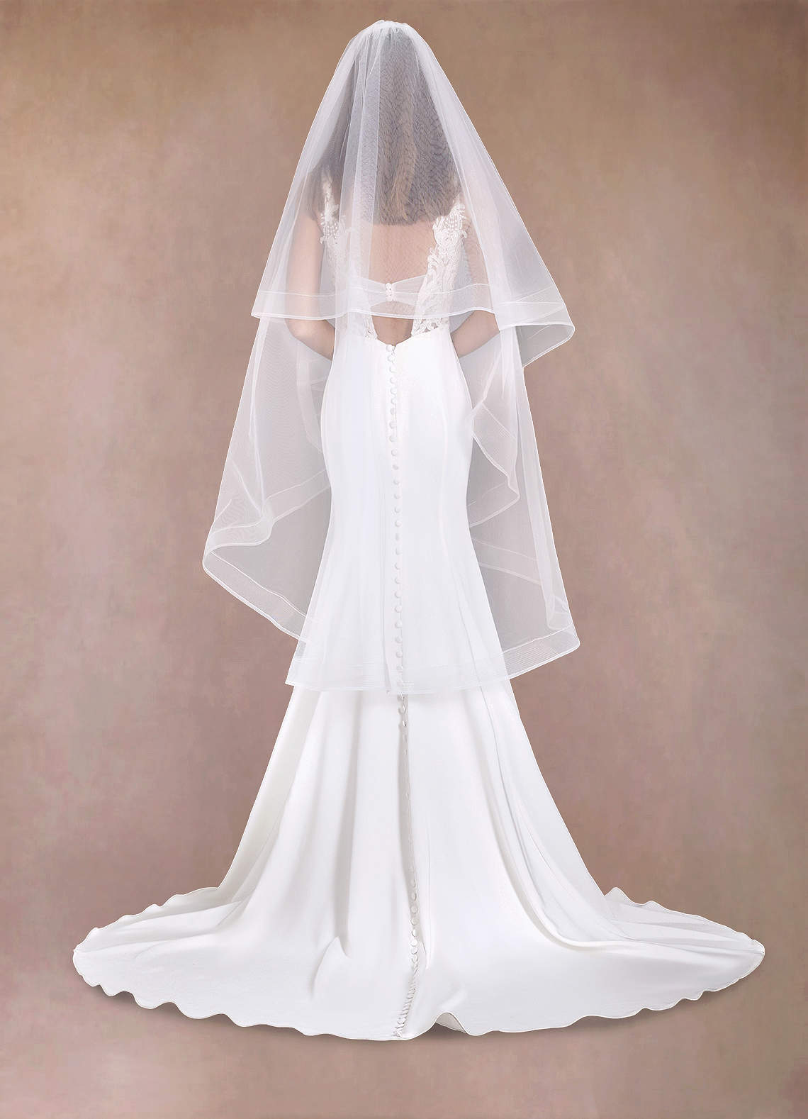 front Richelle Waltz Length Veil With Blusher