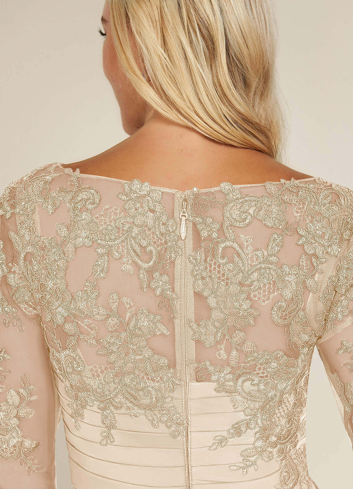 Azazie Alisondra Mother of the Bride Dresses Champagne Sheath Scoop Lace Lace Dress image6