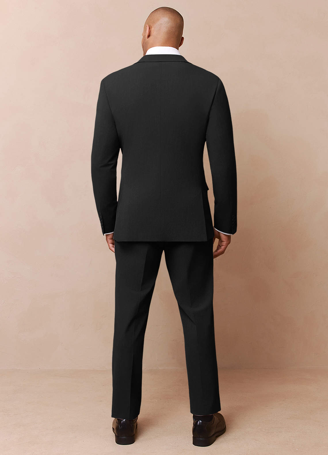 front Savile Black Wool Blend Suit
