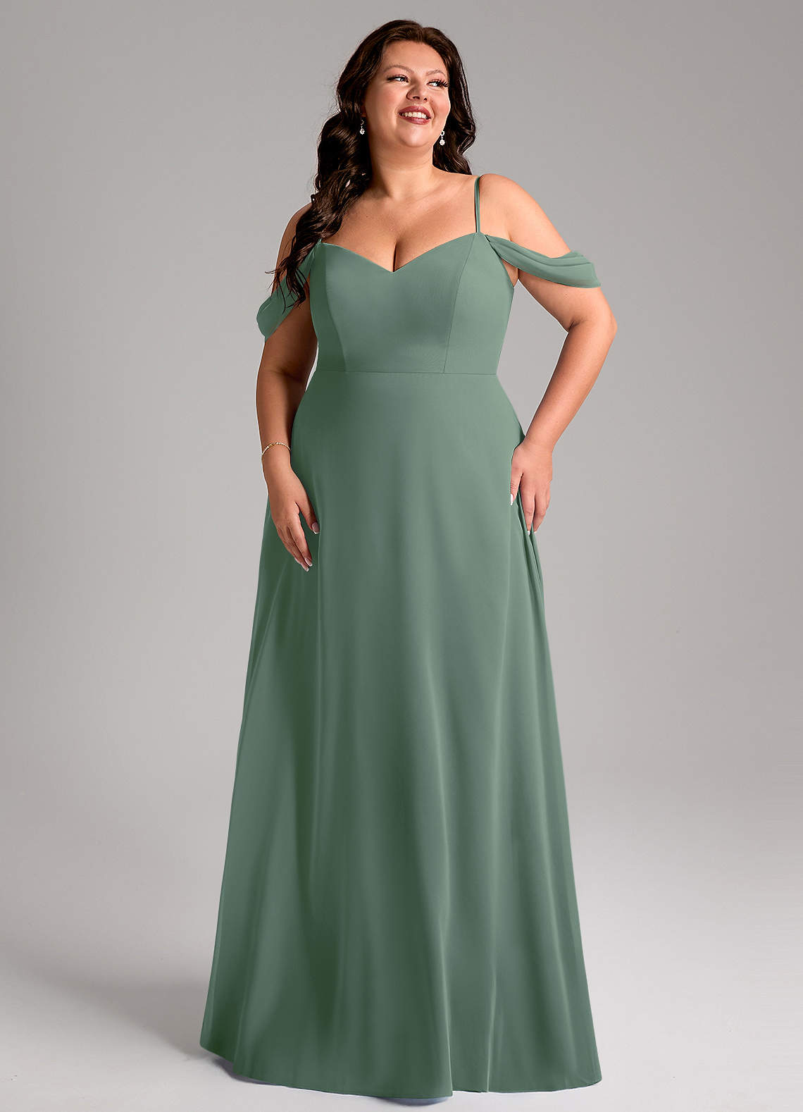 Azazie Marley Eucalyptus Chiffon Bridesmaid Dresses | Azazie