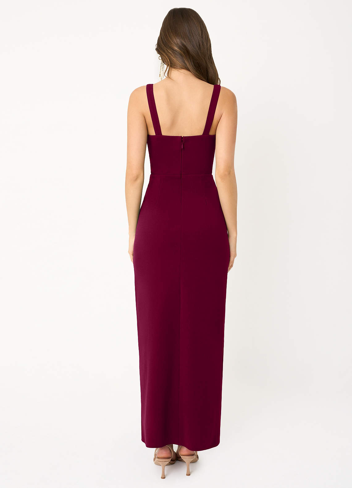 Lucia Merlot Lace Corset Maxi Dress Ready to Ship | Azazie