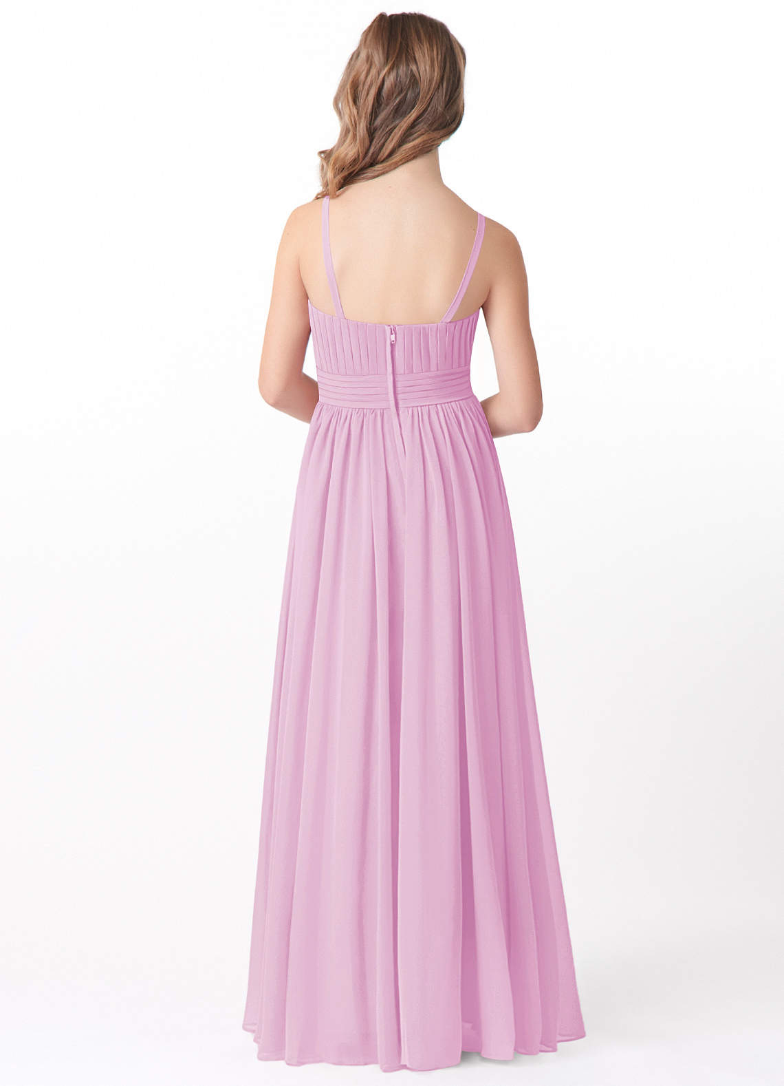 Azazie Astrid A-Line Floral Chiffon Floor-Length Junior Bridesmaid Dress image1