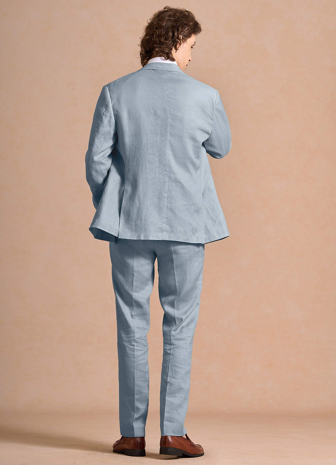 front Harrison Azul Polvoriento Traje 100% lino