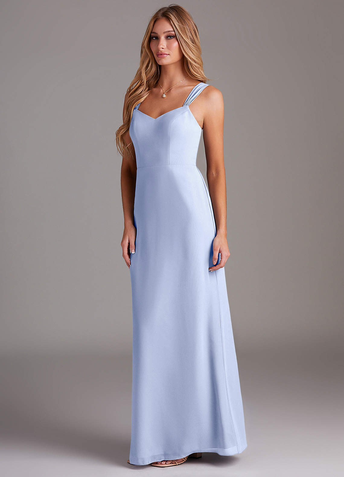 Azazie Denice Jurken voor thuis passen Jurk van Chiffon met Kolom Geplooid Agave image3