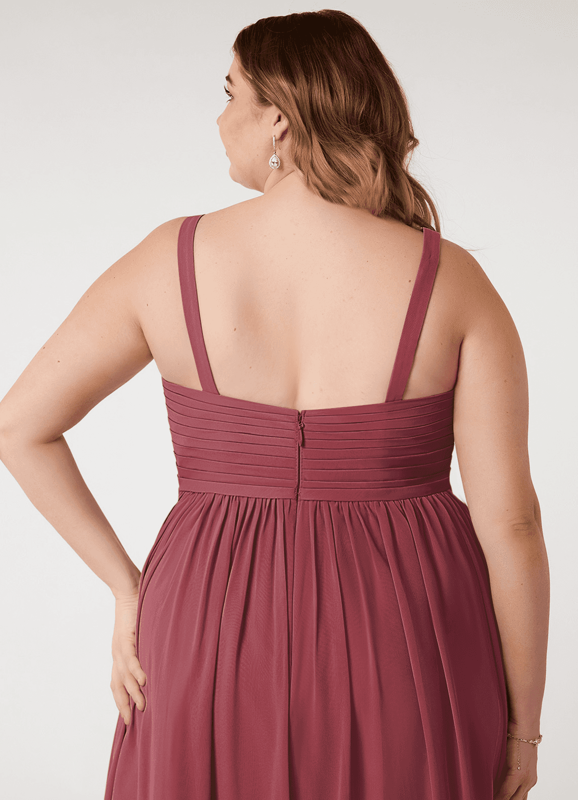 Azazie Chanel Kleider zum Anprobieren zu Hause A-Linie Plissee Chiffon Kleid Schwarz image10