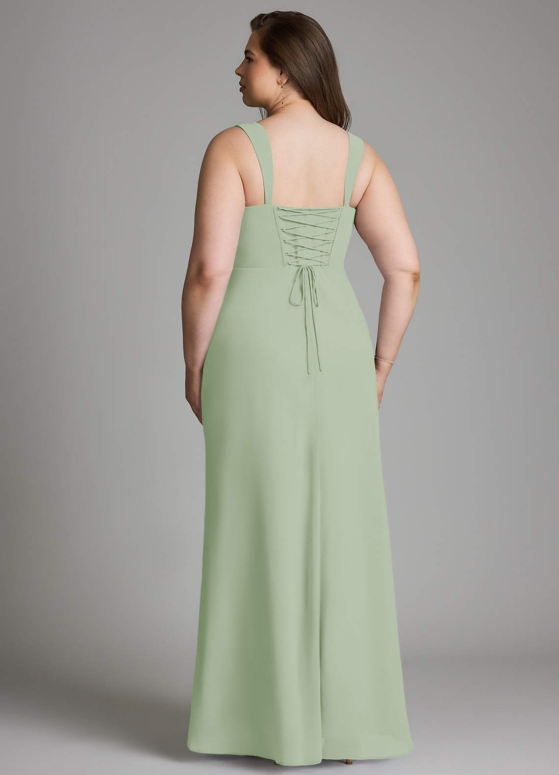 Azazie Agustina Bridesmaid Dresses Dusty Sage Mermaid Corset Chiffon Dress image8