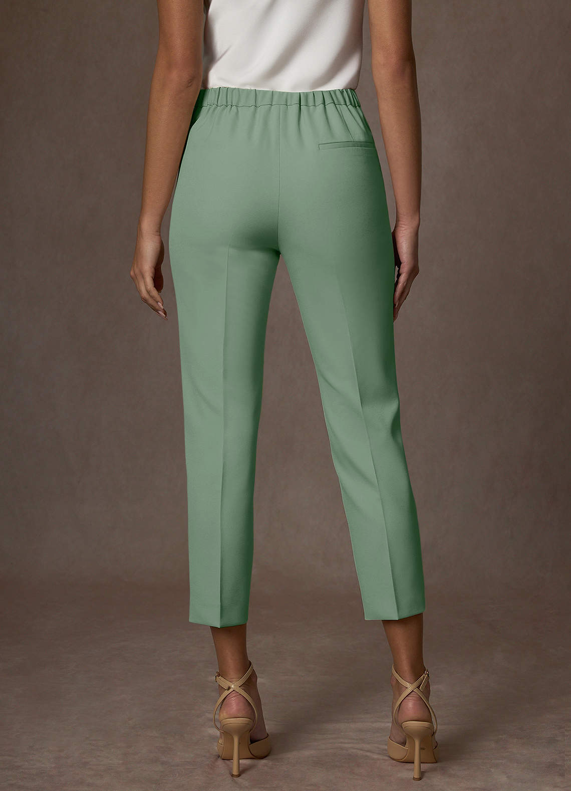 front Kennedy Matcha Structured Stretch Dress Pants