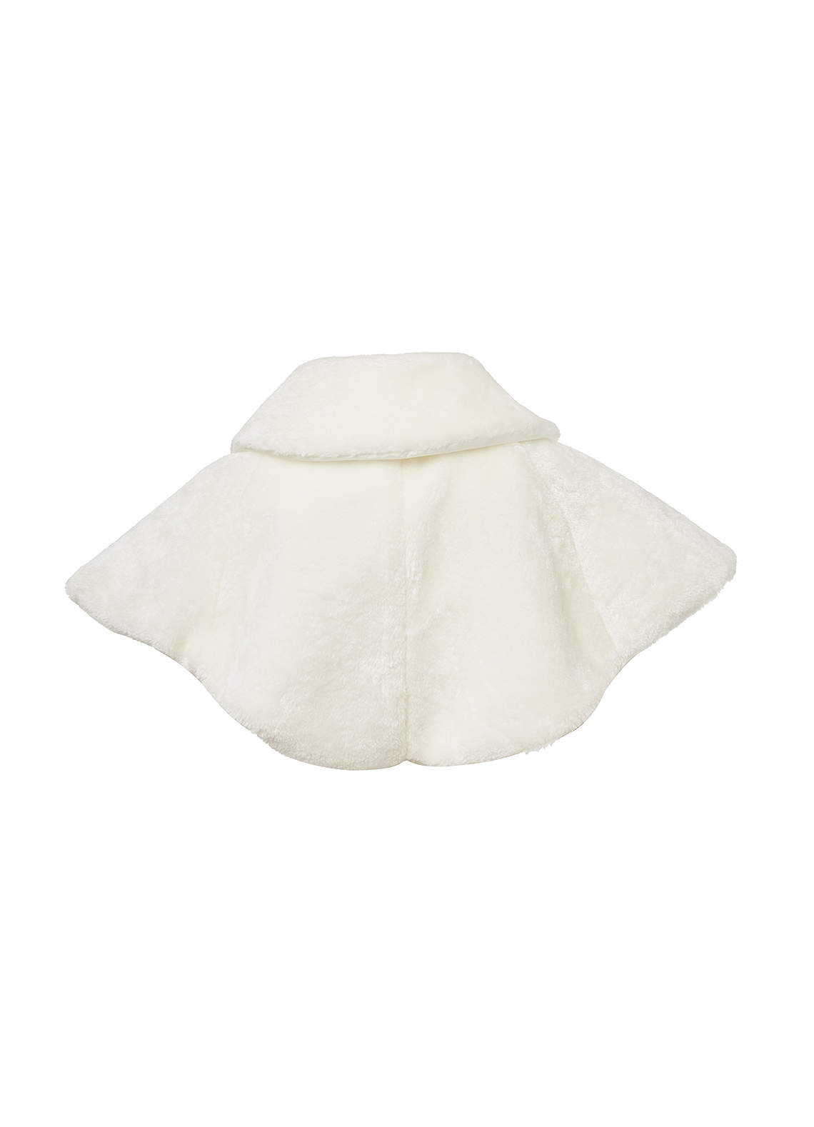 front Flower Girl Statement Bow Faux Fur Cape