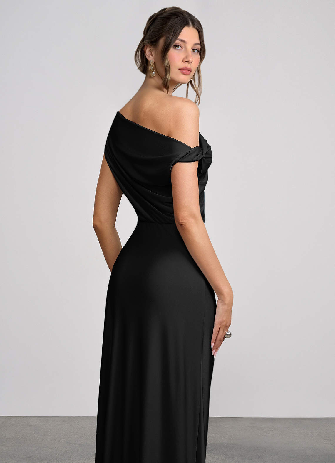 Elowen Black Stretch Knit Maxi Dress image5
