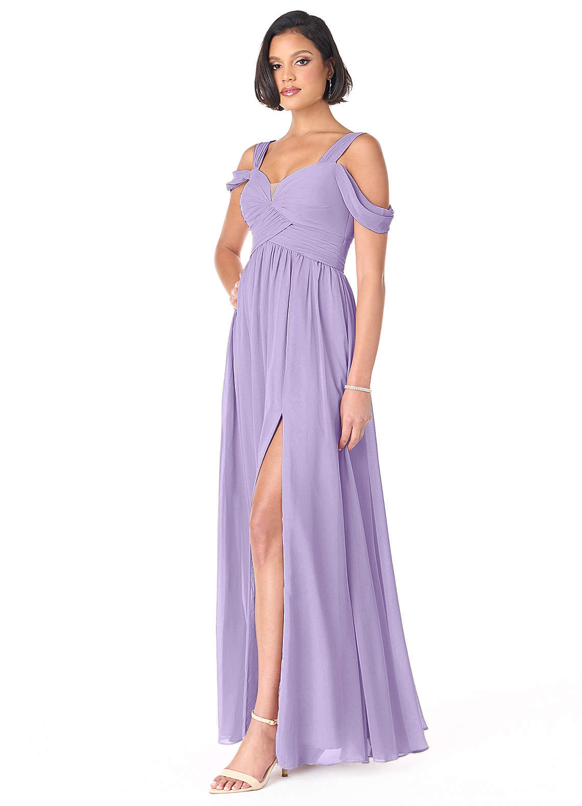 Azazie Lianne Lilac Chiffon Bridesmaid Dresses | Azazie