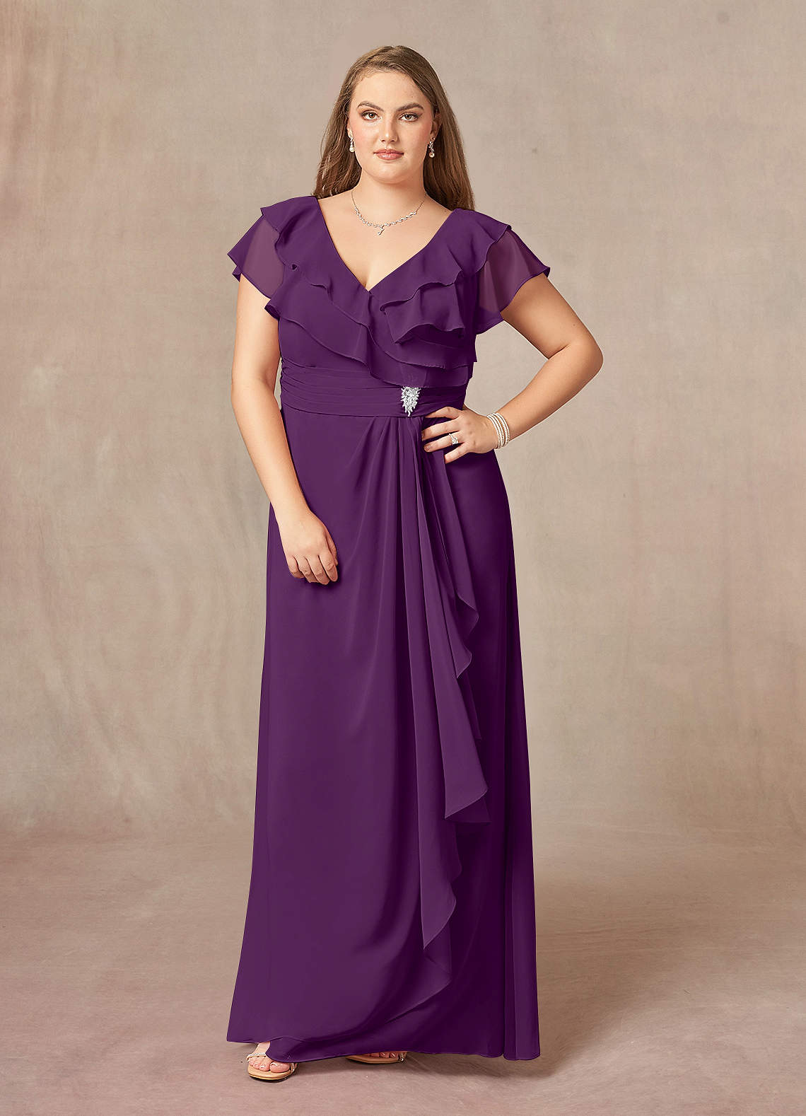open lace back dress Ever-Pretty A-Line Pleated Chiffon Tie-Waist Evening Dress