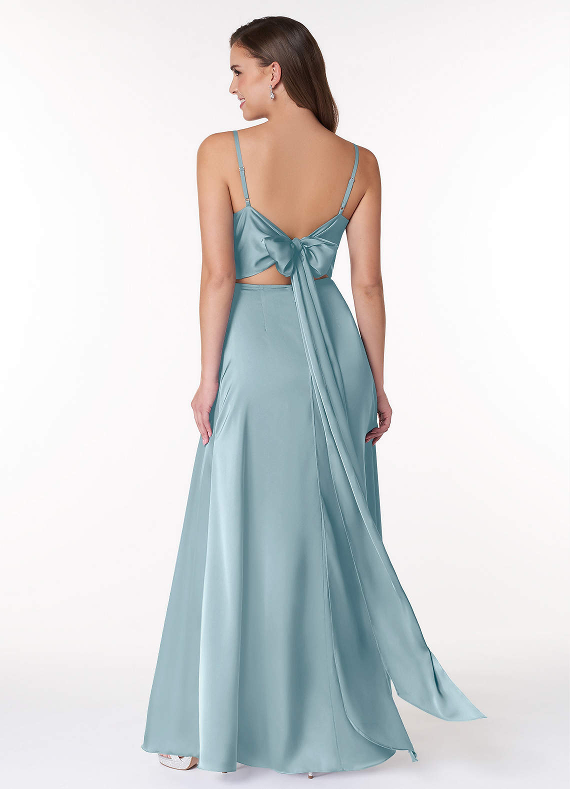 Azazie Alexandria Stretch Satin Dress Ready to Ship Agave Stretch Satin  Bridesmaid Dresses | Azazie UK