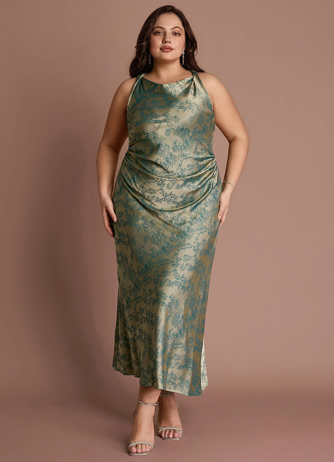 Gelina Platinum Teal Maxi Dress image1