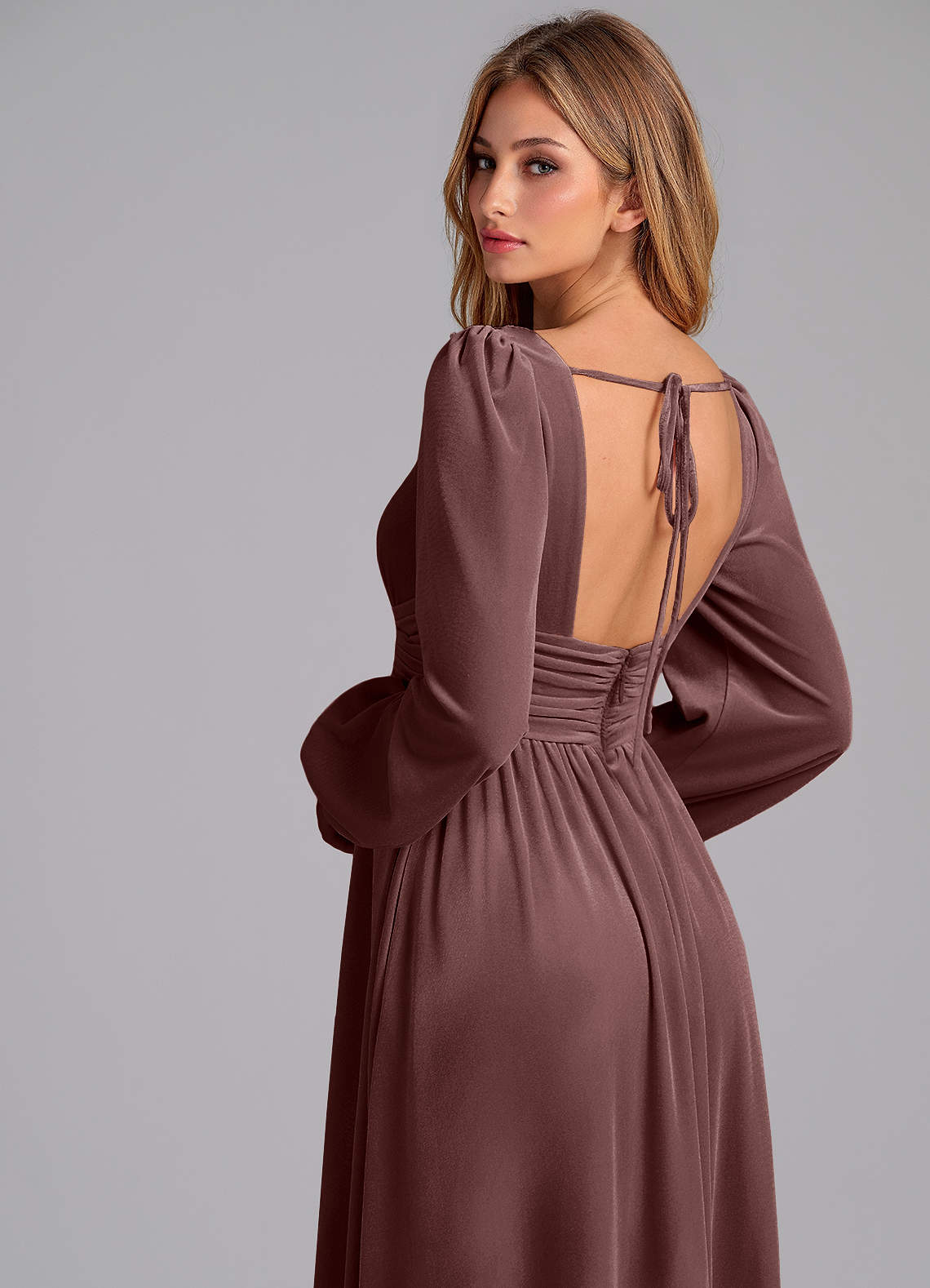 Azazie Norah Ready to Ship Espresso Velvet Bridesmaid Dresses | Azazie