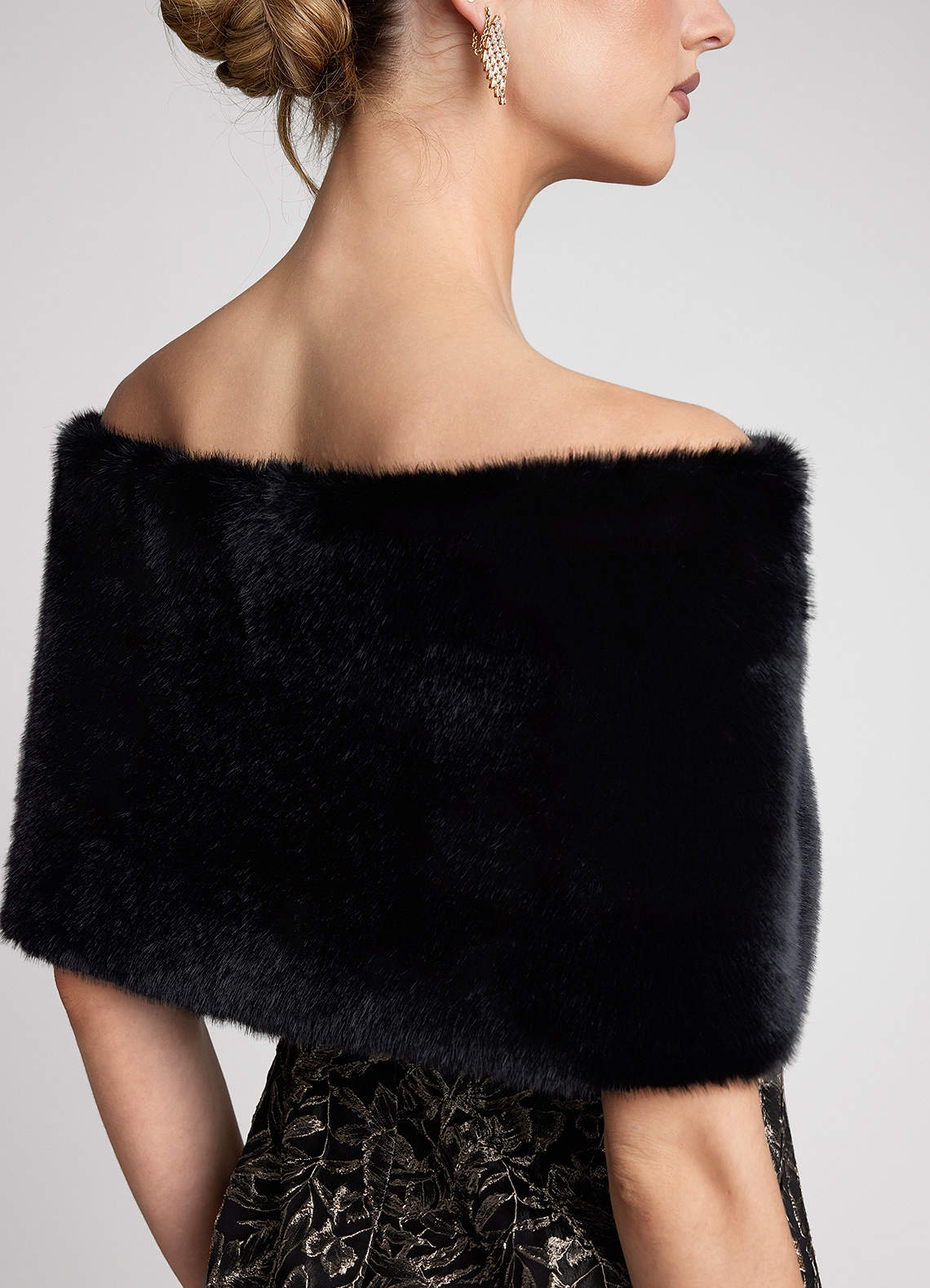 front Ethereal Faux Fur Wrap
