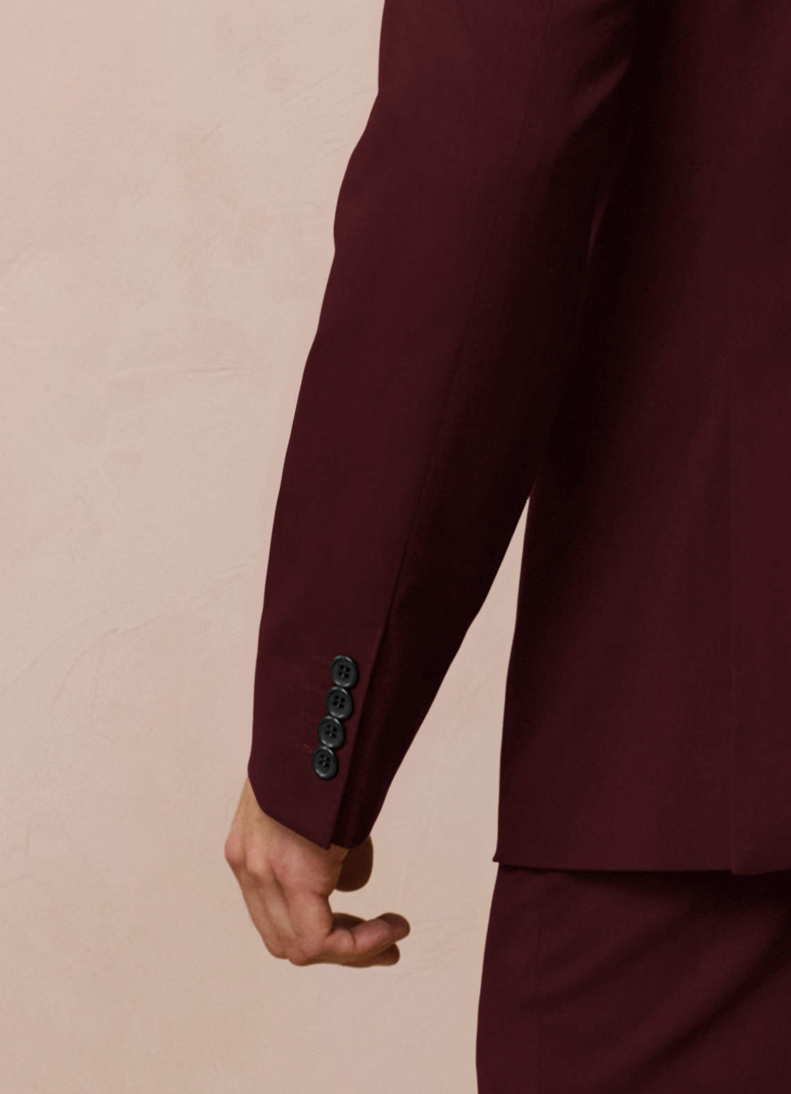 front Savile Burgundy Wool Blend Suit