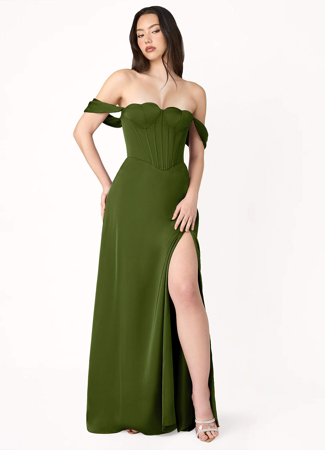 Sabrina Olive Green Heart Maxi Dress