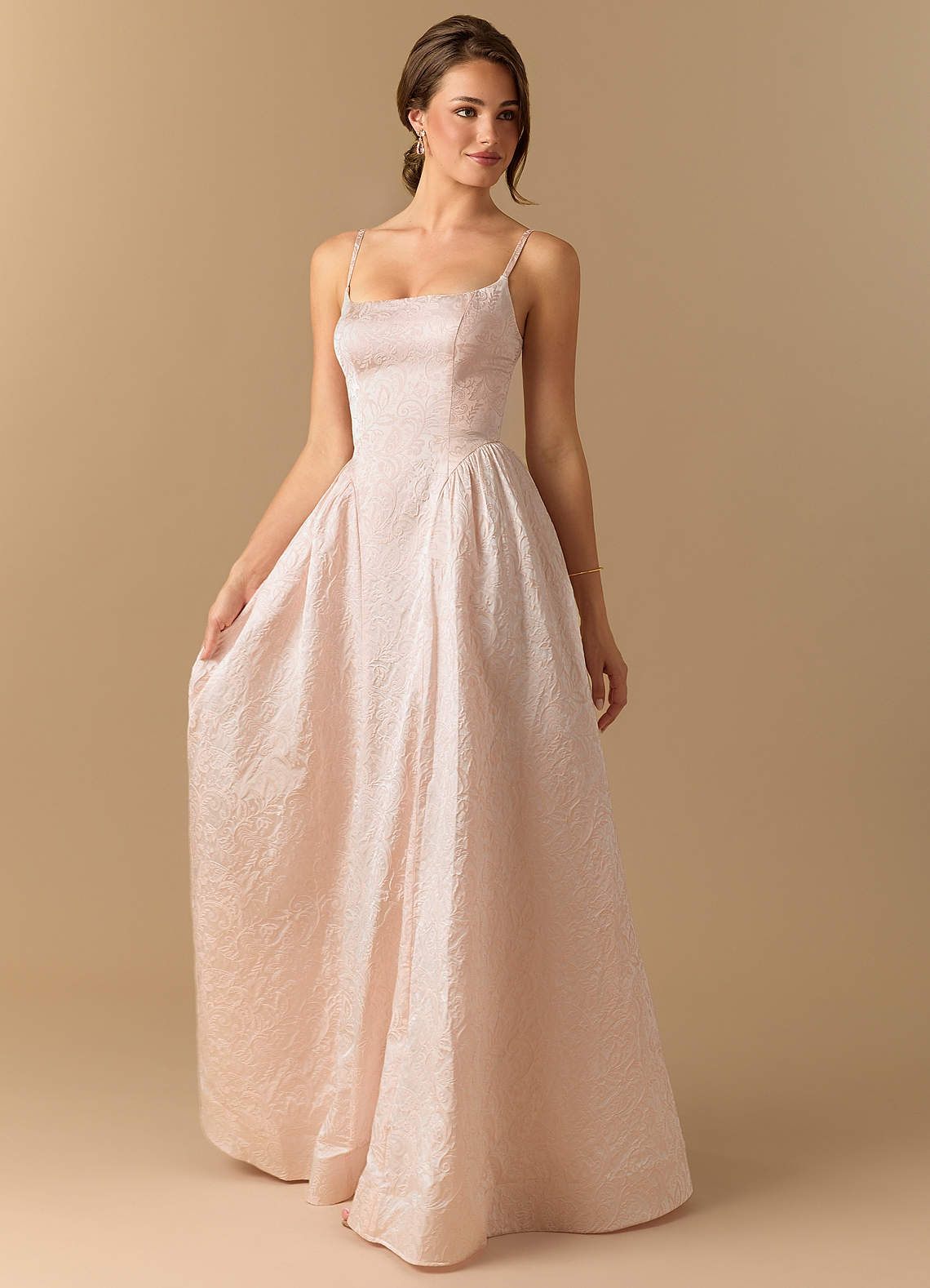 Brionne Pink Pearl Maxi Dress | Azazie