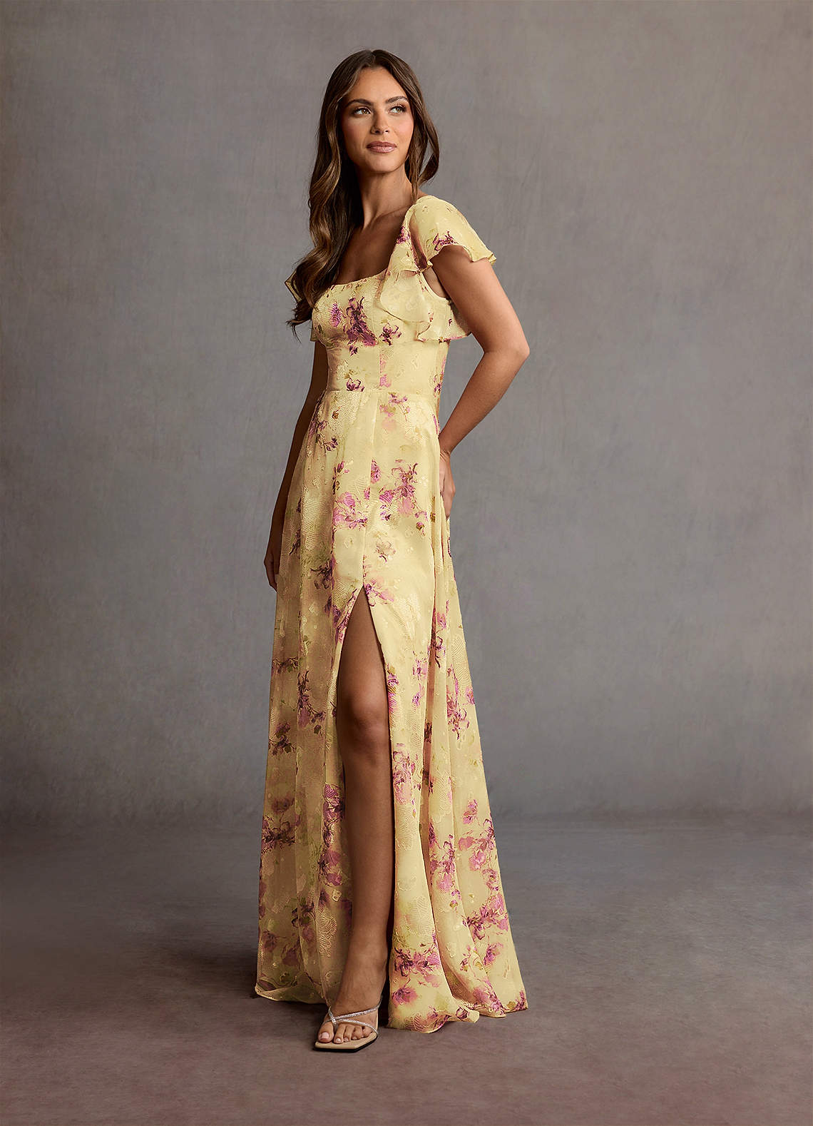 light yellow maxi dress Lahara Chest 40cm Summer Wedding Guest Dress |