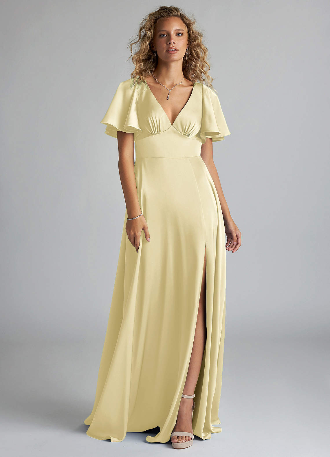 a line bridesmaid dresses uk High Slit U-Neck Dress with Ruffle Sleeves and Back Tie class:bottoms airy tulle skirts Outfit Option:Onesie Only-Short Sleeve Black Dashiki African Attire