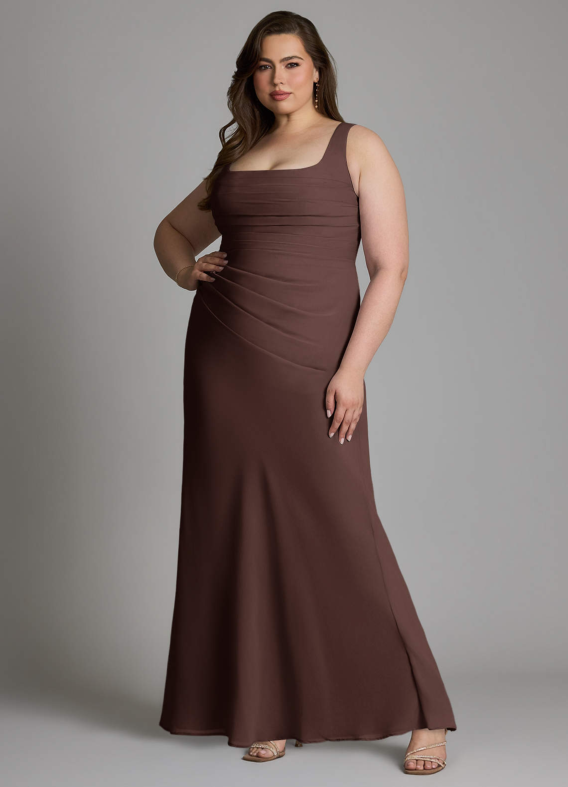 Azazie Agustina Bridesmaid Dresses Ganache Mermaid Corset Chiffon Dress image7