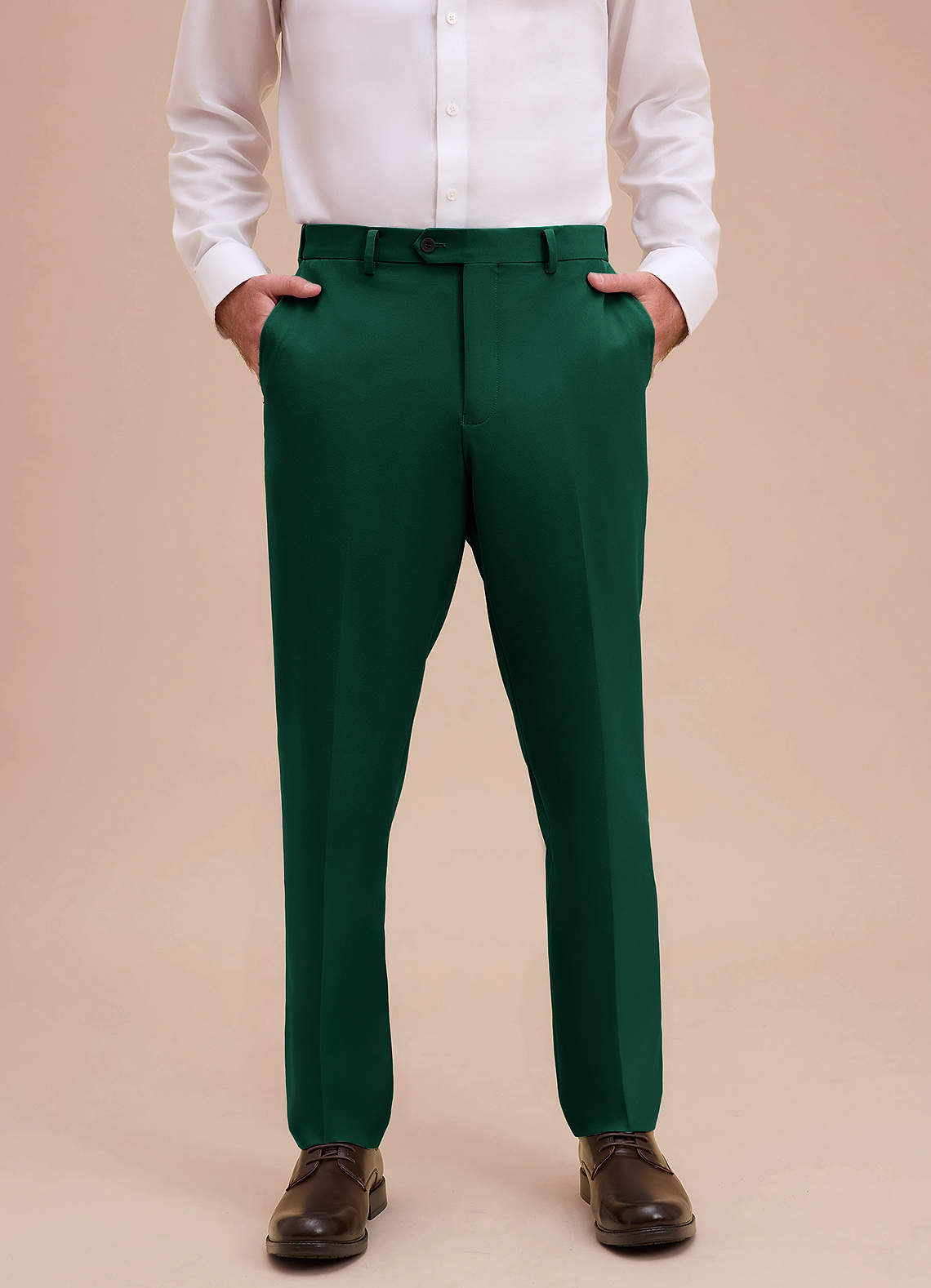 front Ethan Emerald Refined Weave Dress Pants