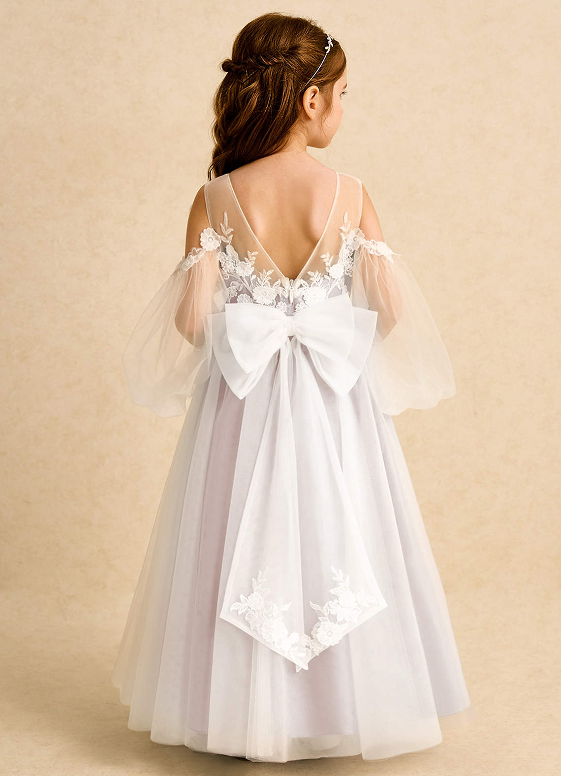 Azazie Zimi Flower Girl Dresses Rose Petal Ball-Gown Sweetheart Neckline Tulle Dress image1