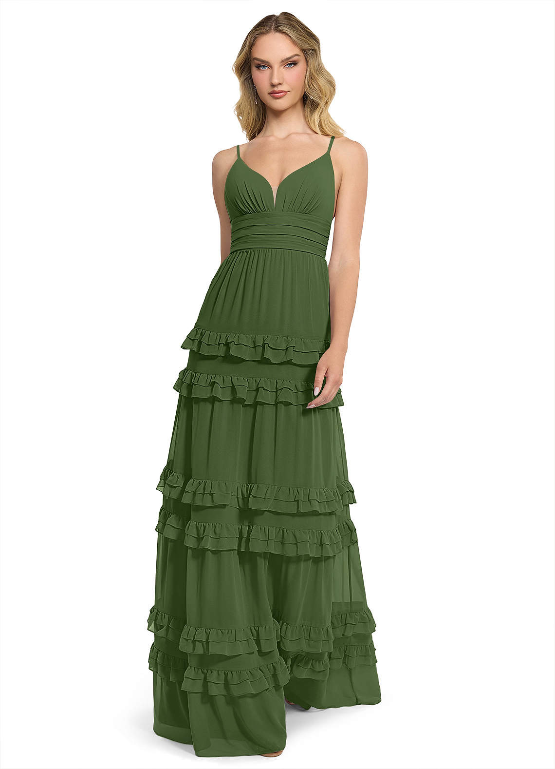 green emerald velvet dress SOPHIA GOWN - GREENERY main image 1