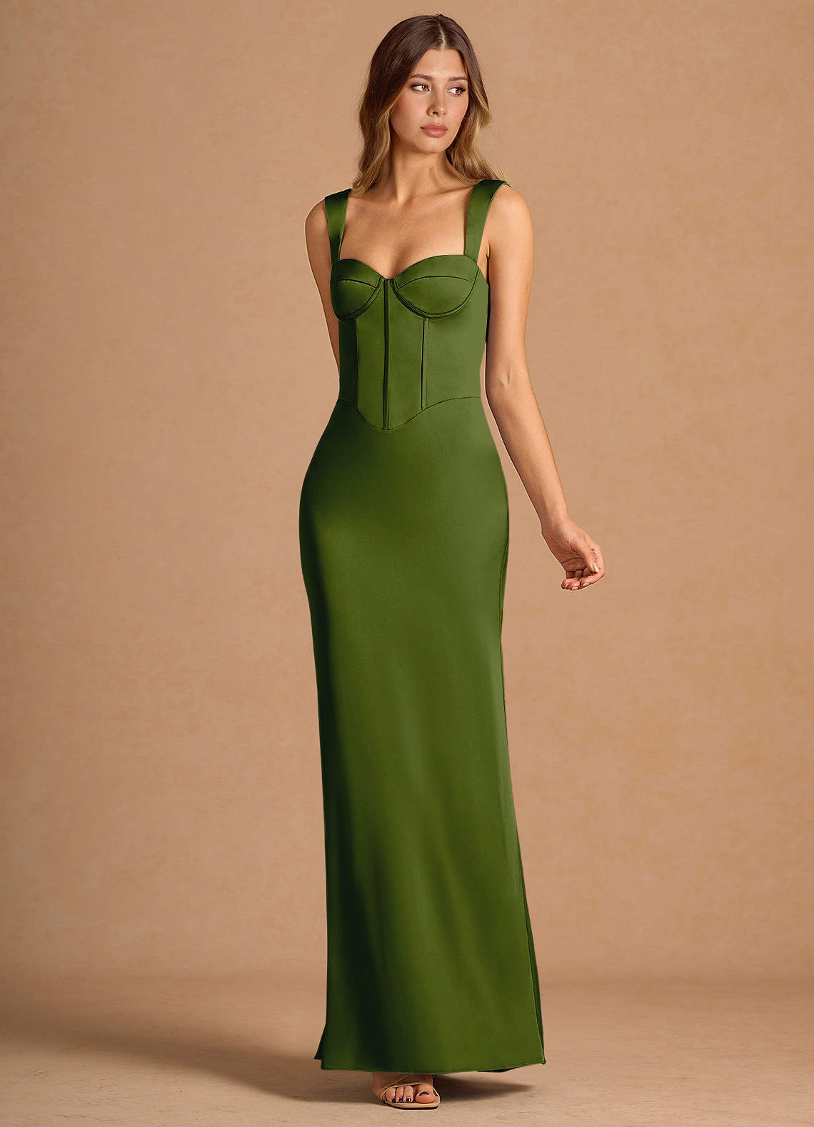 Nerissa Olive Green Maxi Dress image1