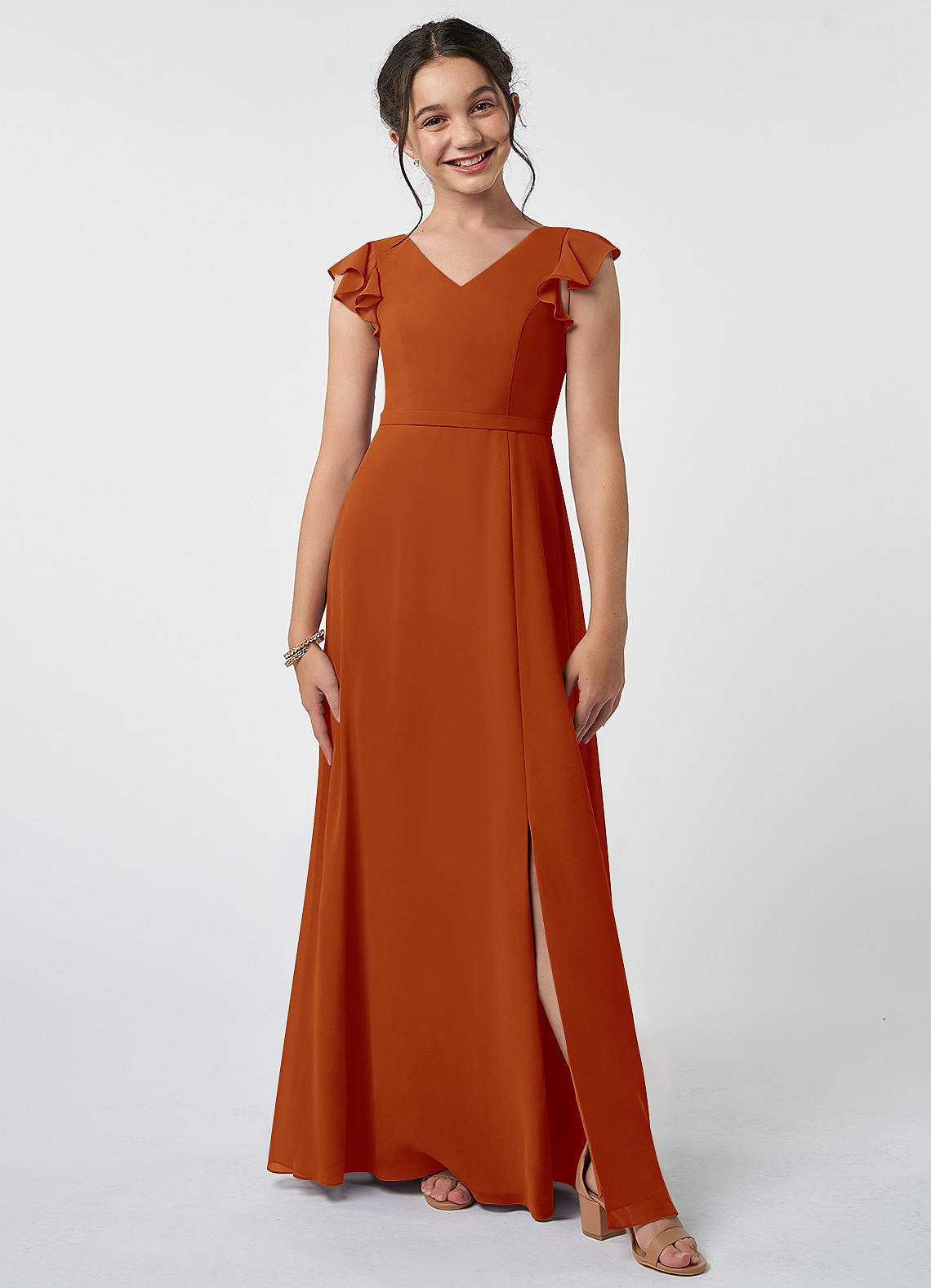 Burnt Orange Junior Bridesmaid Dresses