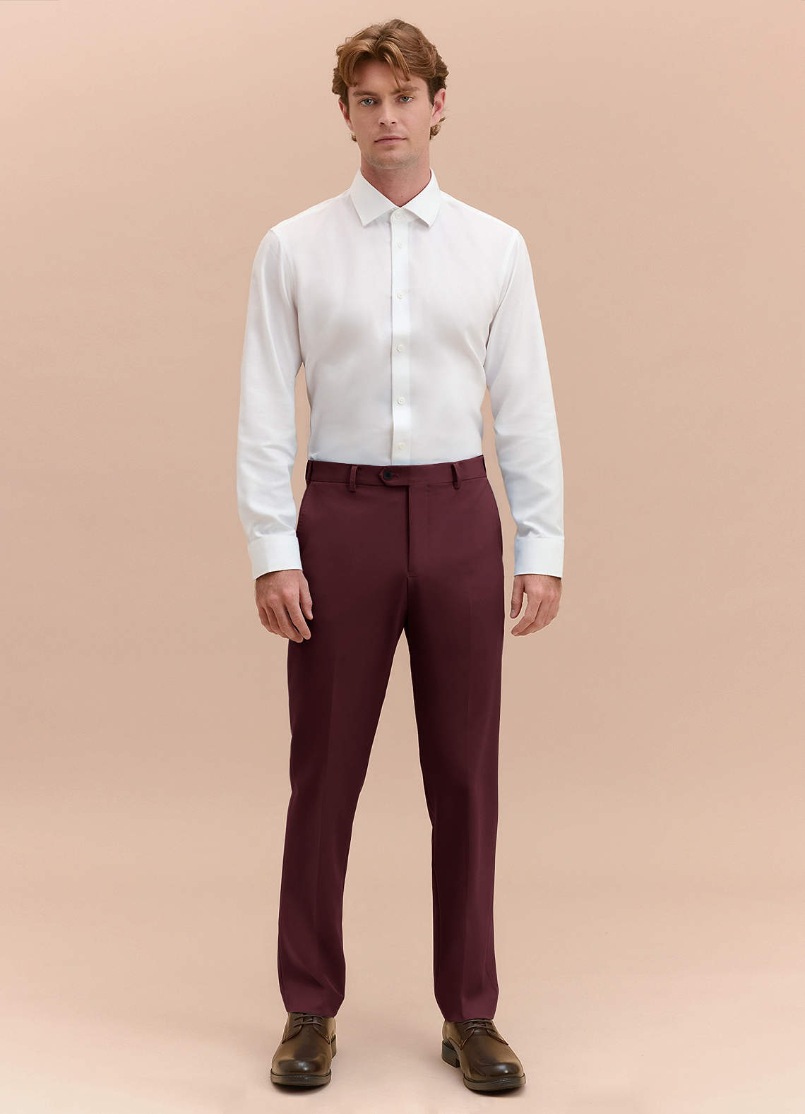 front James Cabernet Structured Stretch Dress Pants