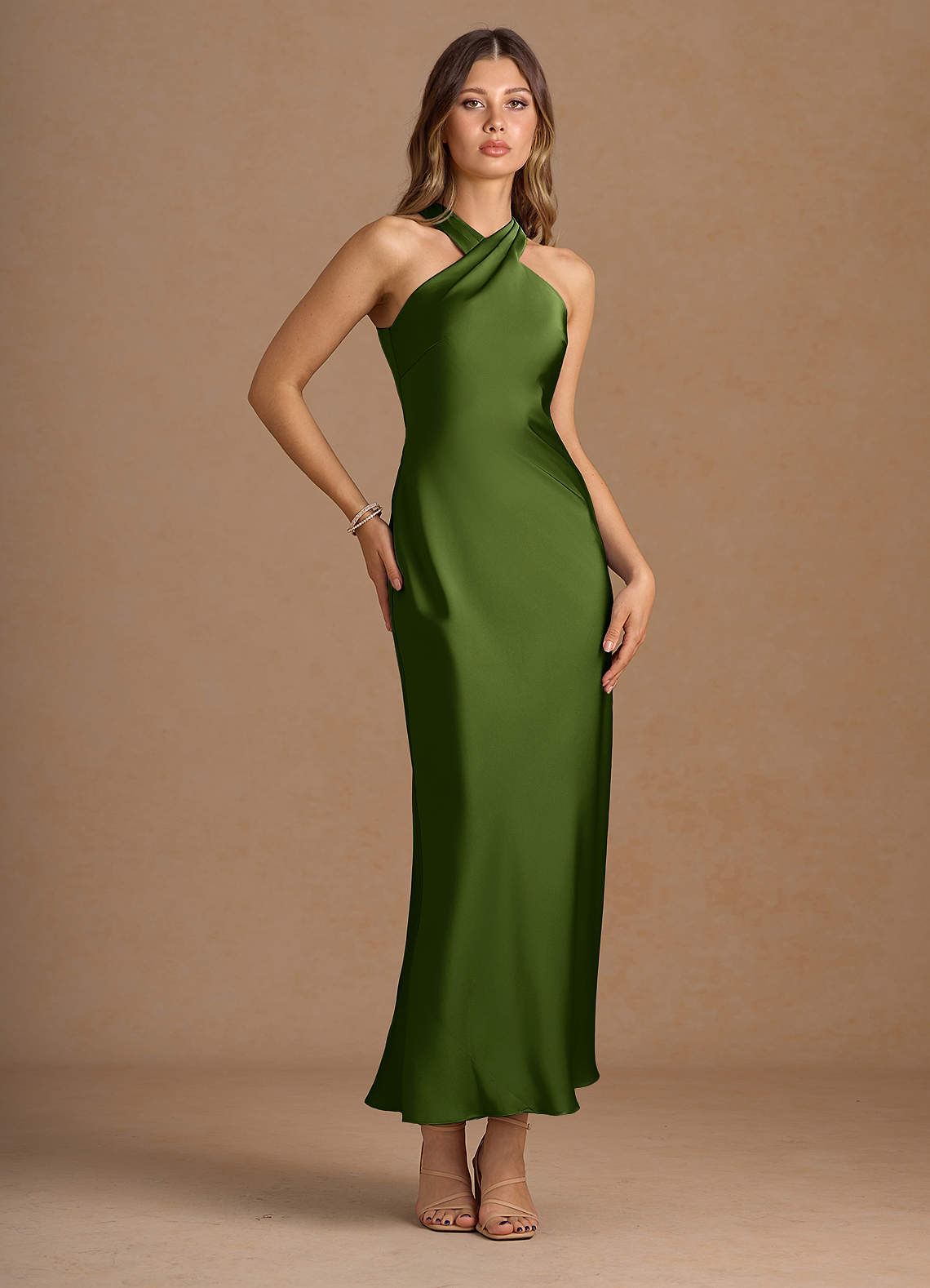 Xanthe Olive Green Maxi Dress | Azazie