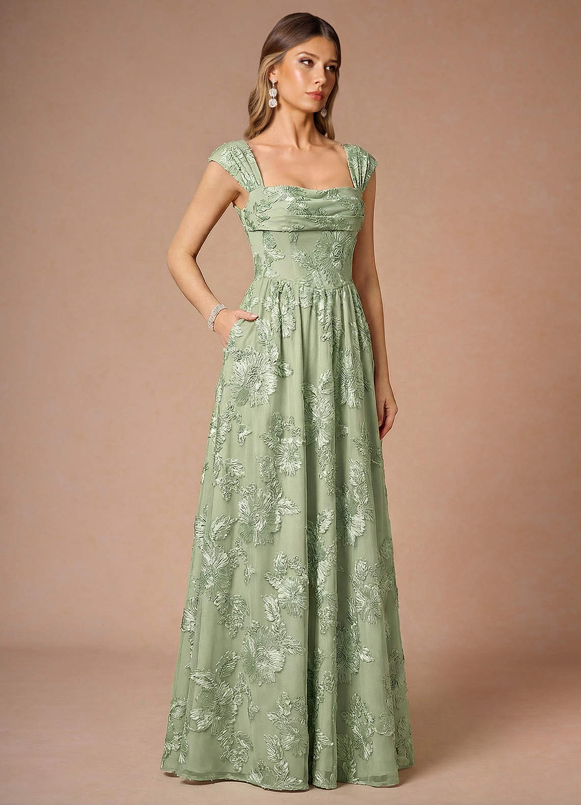 Hazel Light Green Maxi Dress image2