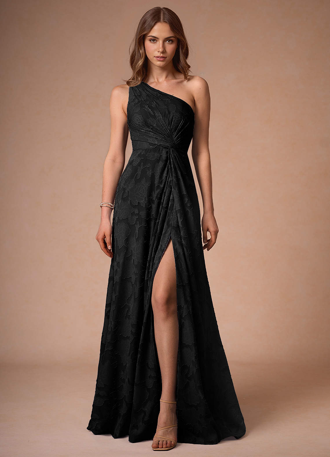 Hermosa Black One Shoulder Maxi Dress image1