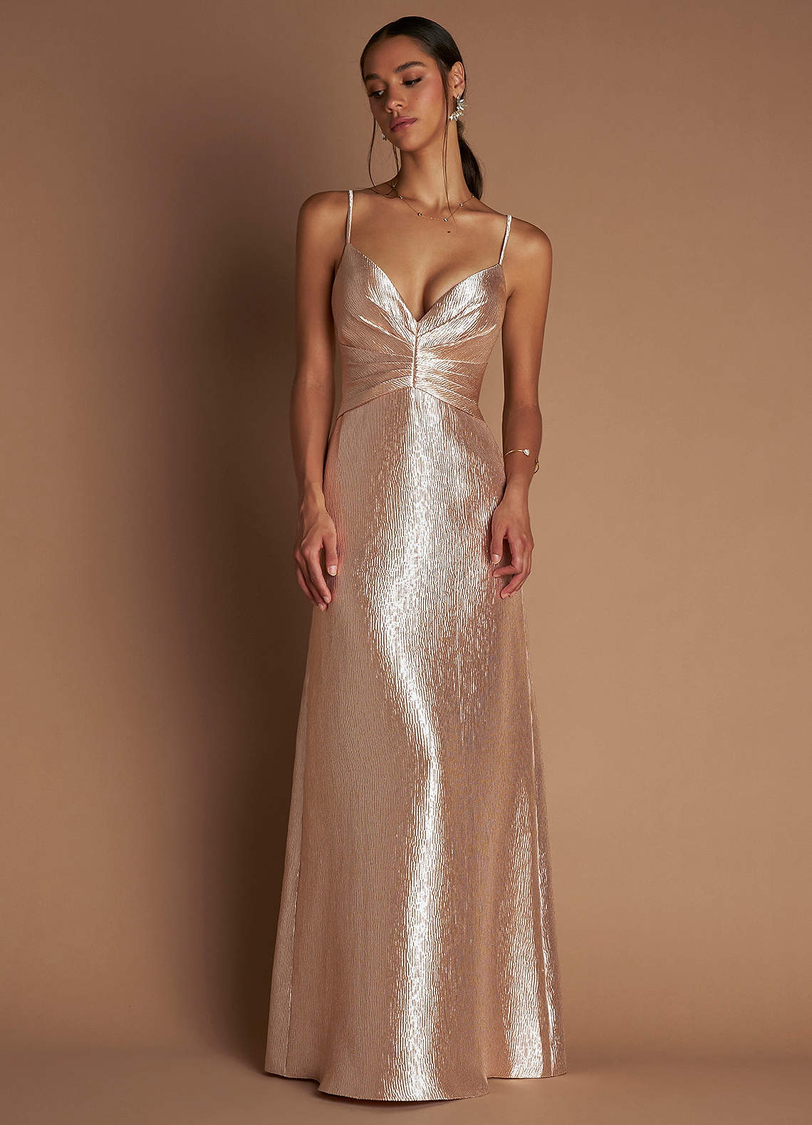 Shaya Rose Gold Maxi Dress Ready to Ship | Azazie