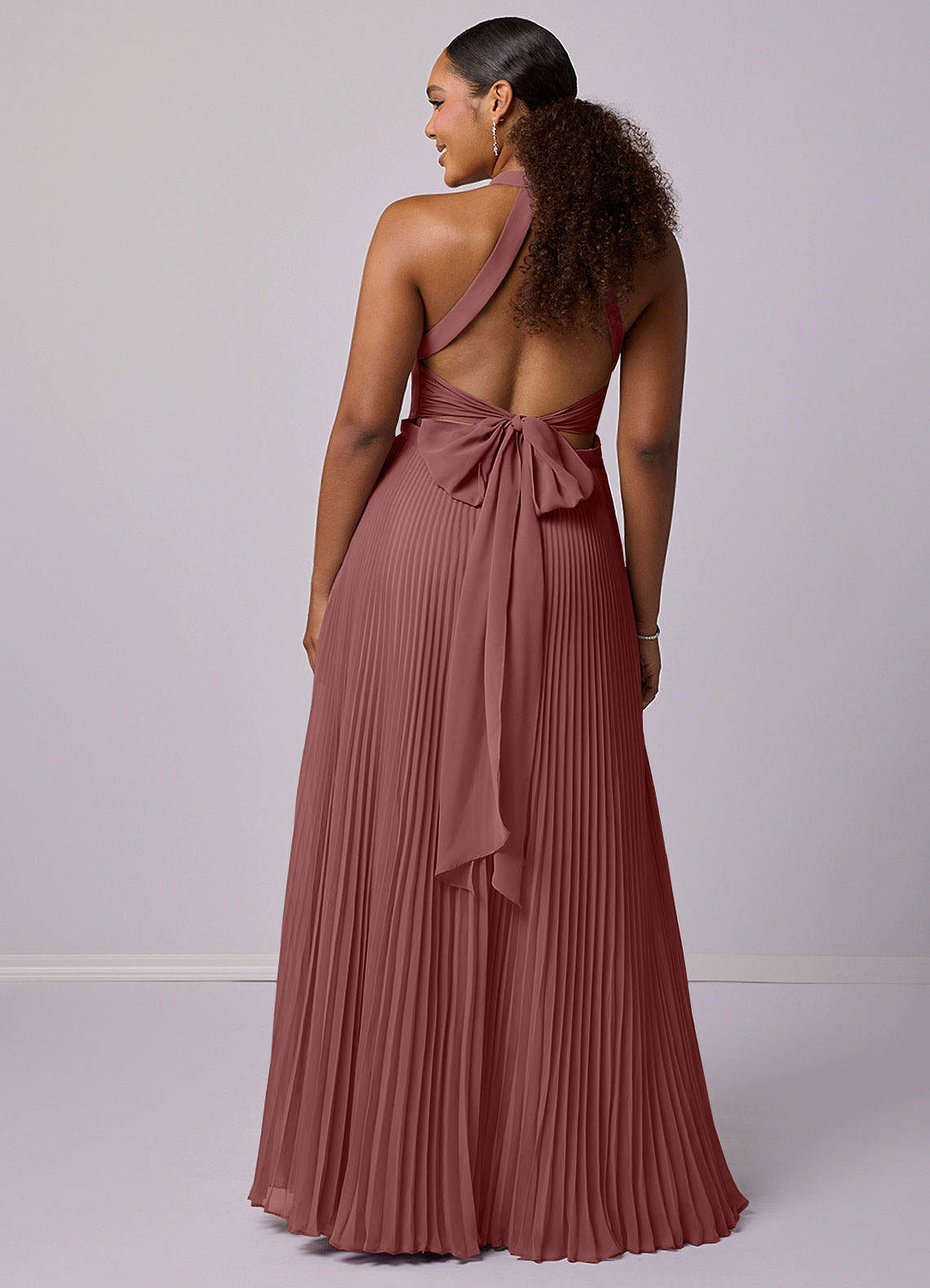 Barbie ♥ Azazie Bridesmaid Dresses Desert Rose A-Line Pleated Chiffon Dress image7