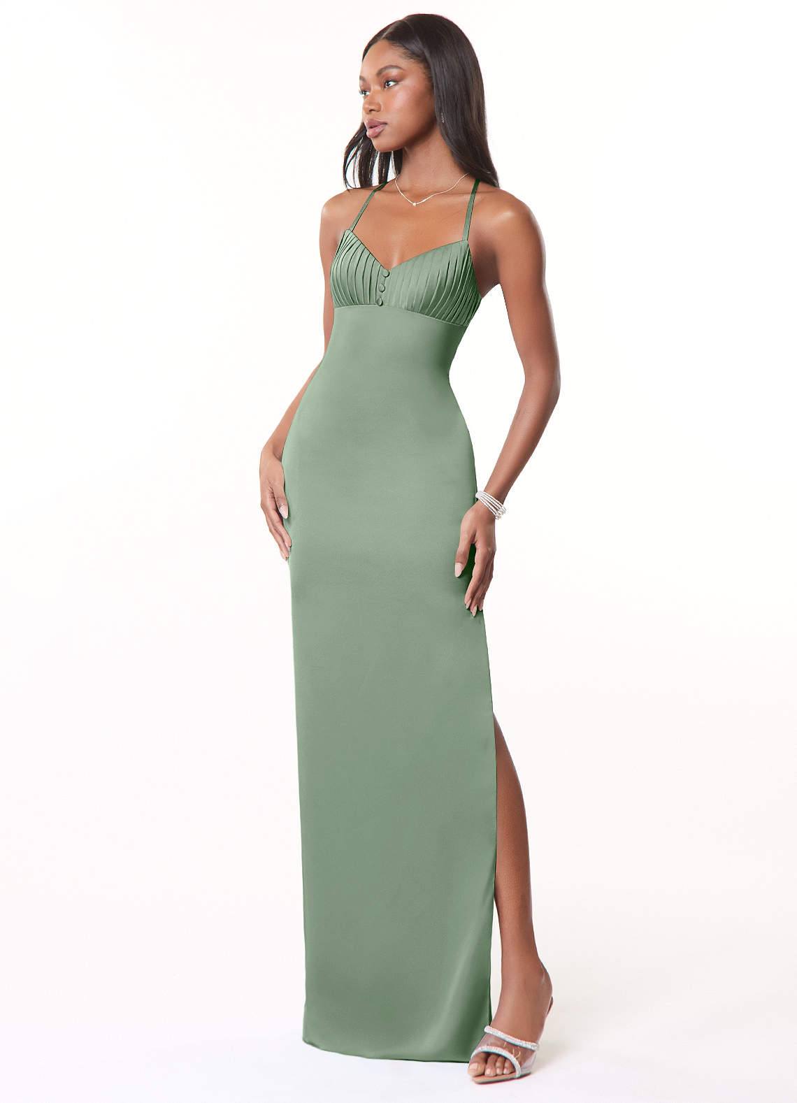 Azazie Marlene Matcha Bridesmaid Dresses | Azazie