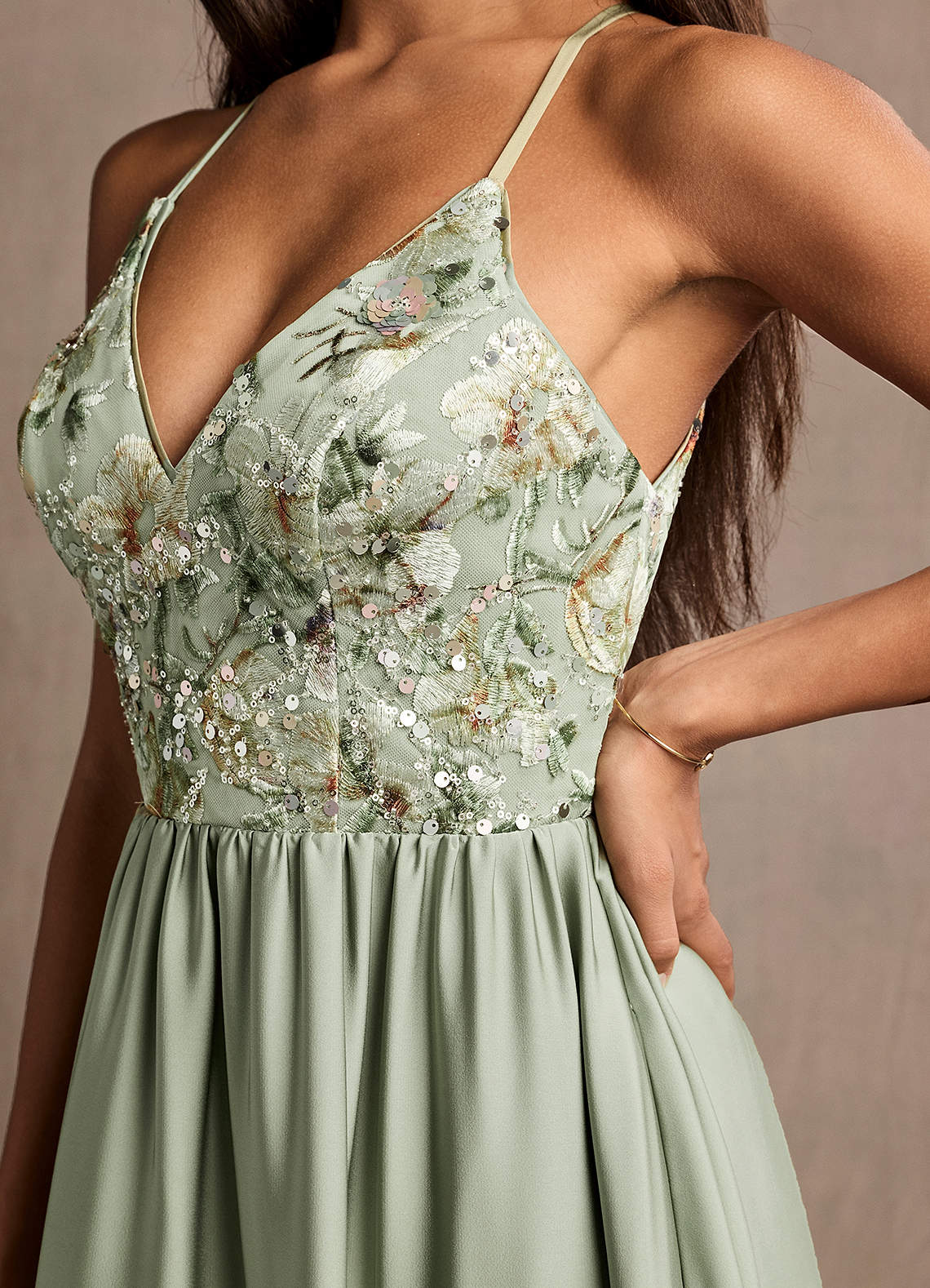 Arya Olive Floral Gown image3