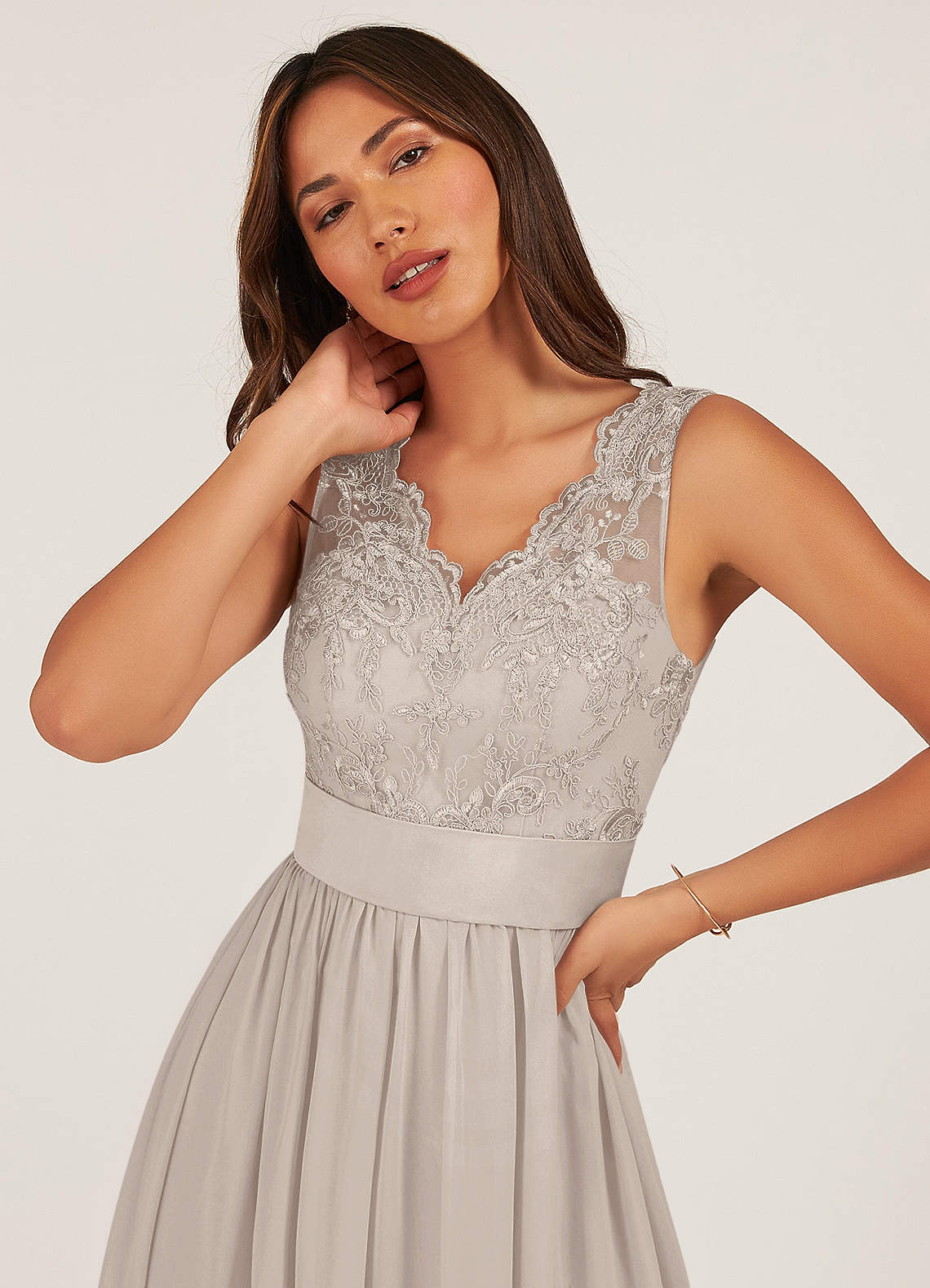 Tfnc maxi dress with scallop clearance lace