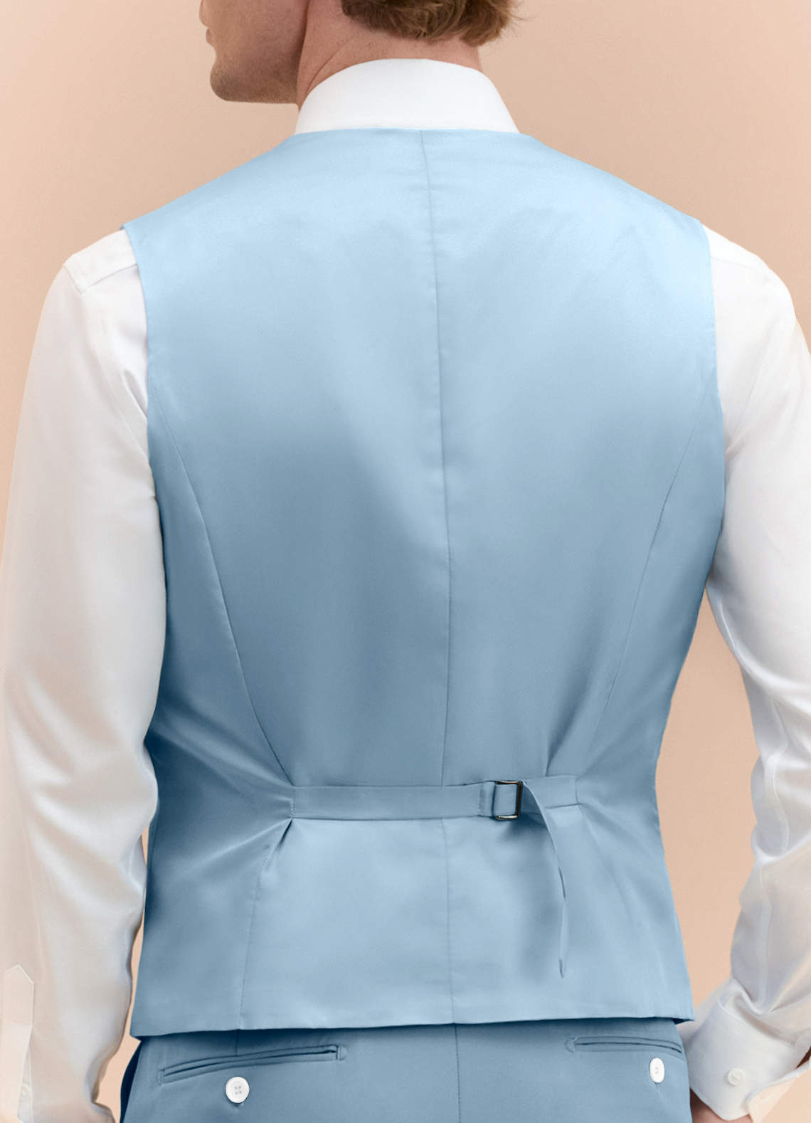 James Light Blue Structured Stretch Suit Vest | Classic Regular