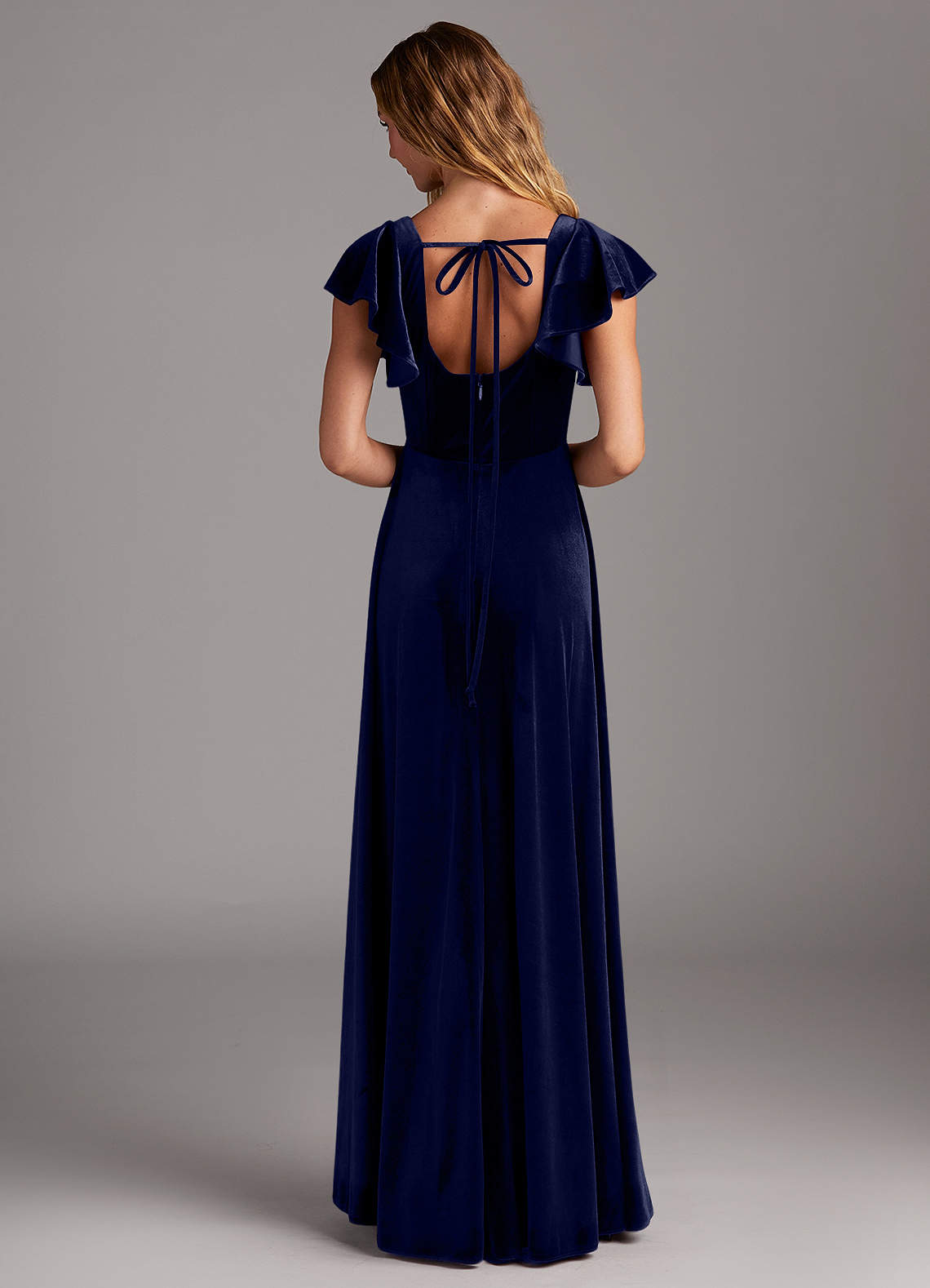 Azazie A-Line Square Neck Floor-Length Velvet Bridesmaid Dresses