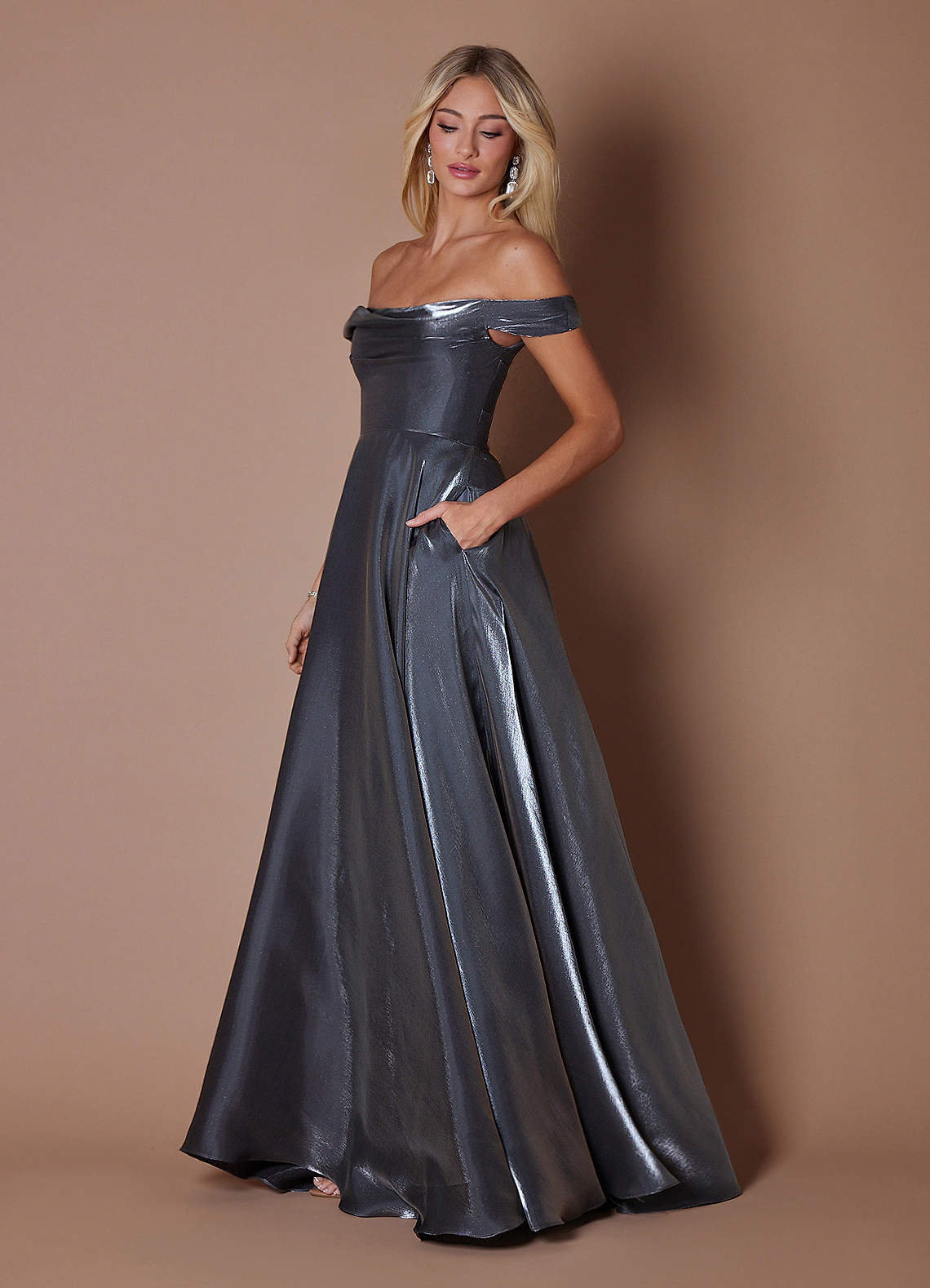 pink metallic bodycon dress Blush Retro Glam Metallic Maxi Dress